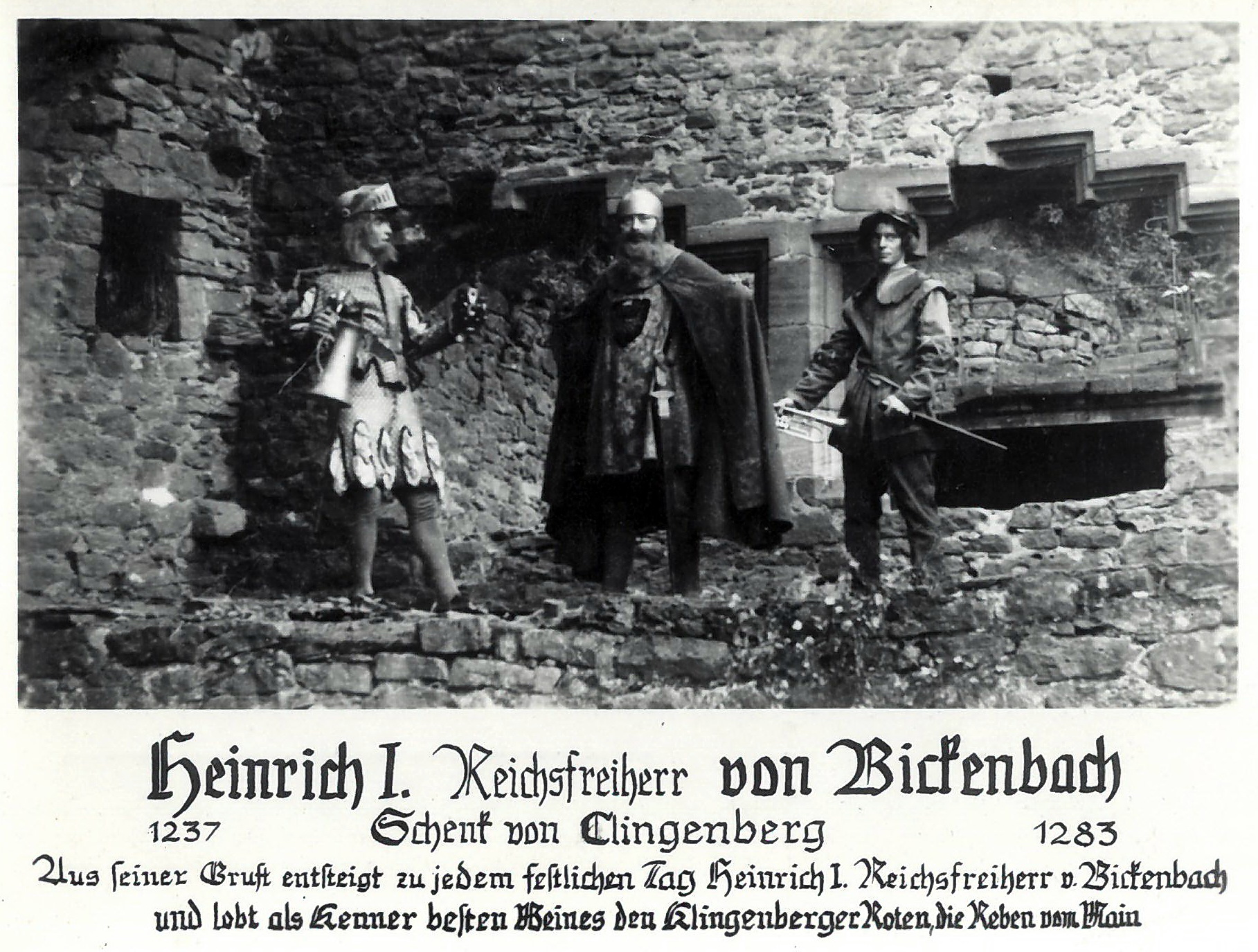 Ansichtskarte der Burgruine um 1930