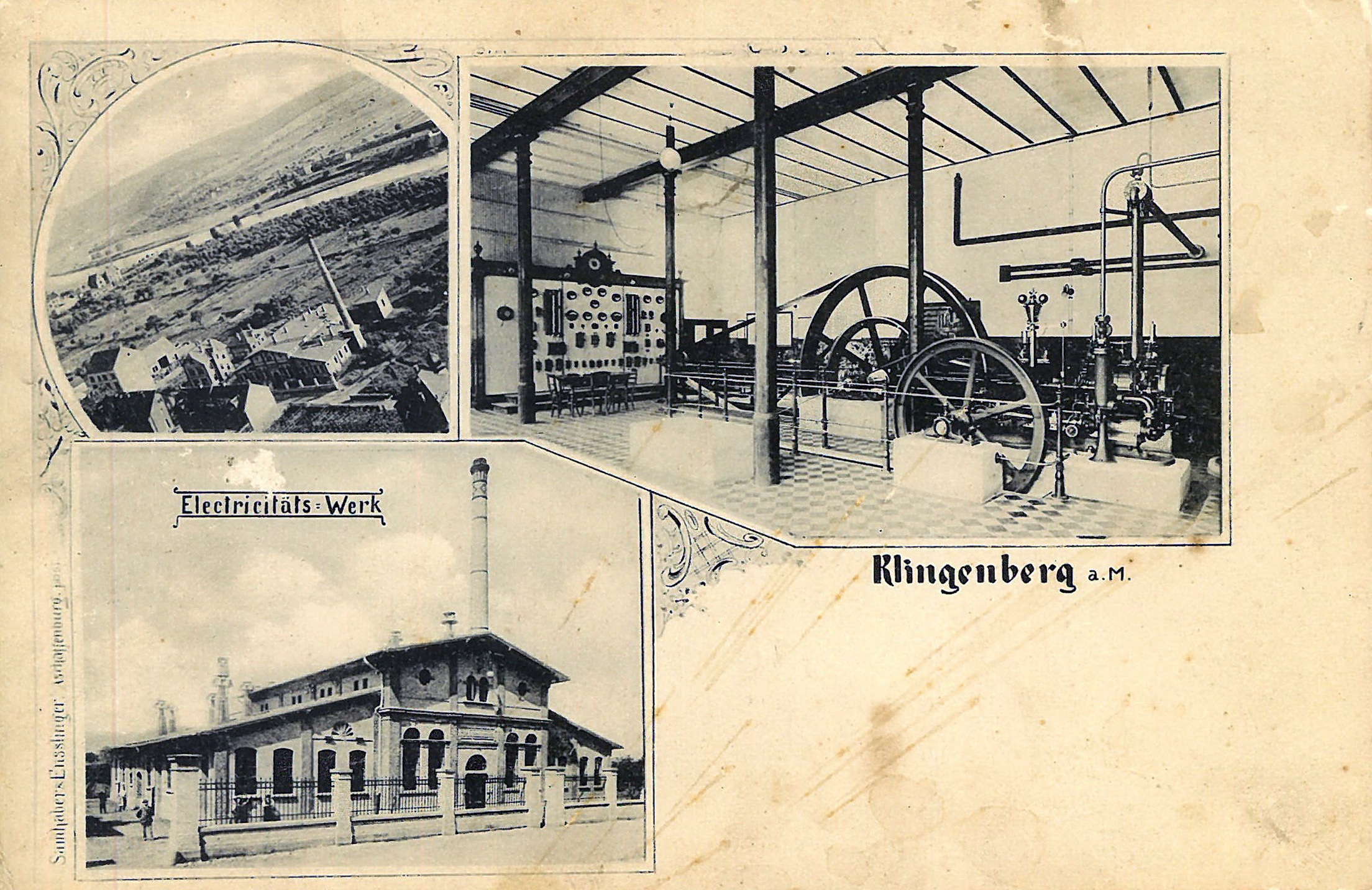 Ansichtskarte des Maschinenraums von 1900