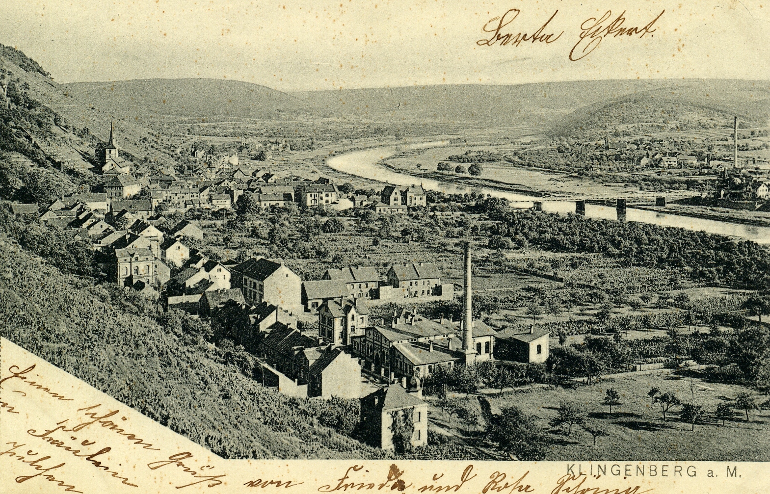 Ansichtskarte, Stadtansicht mit Elektrizitätswerk