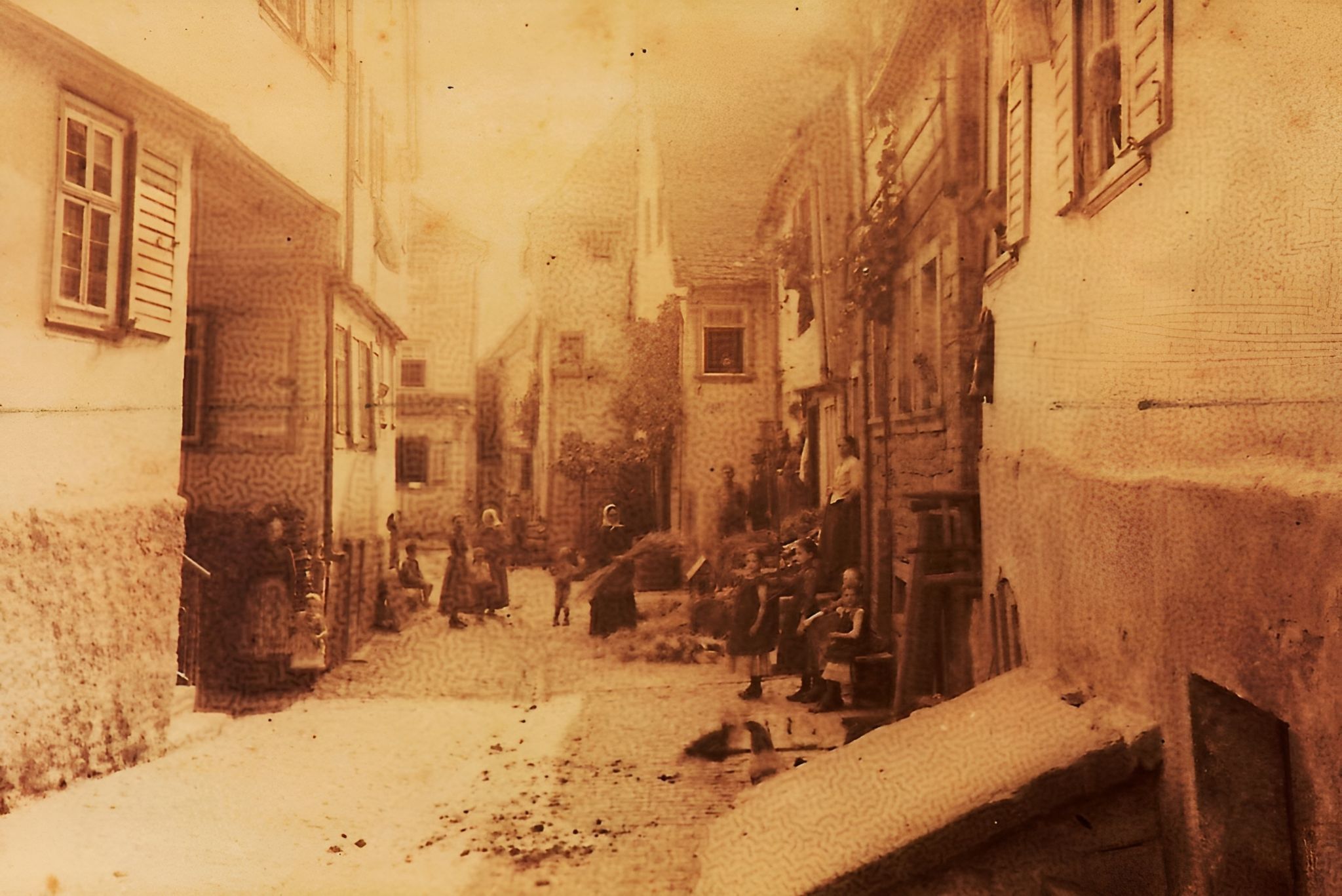 Blick von der Hauptstraße in die Mainstraße um 1900