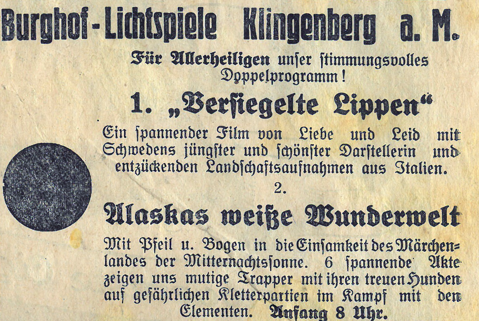 Rathausstraße 7a  - Burghof-Lichtspiele