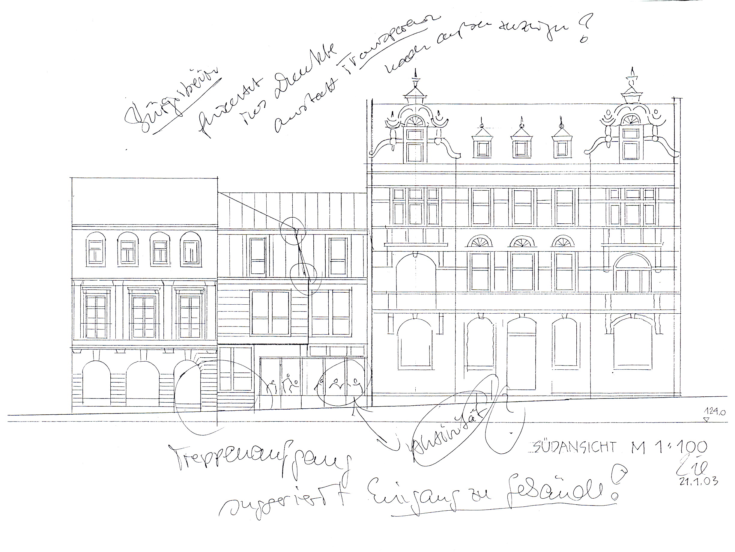 Plan zur Rathauserweiterung
