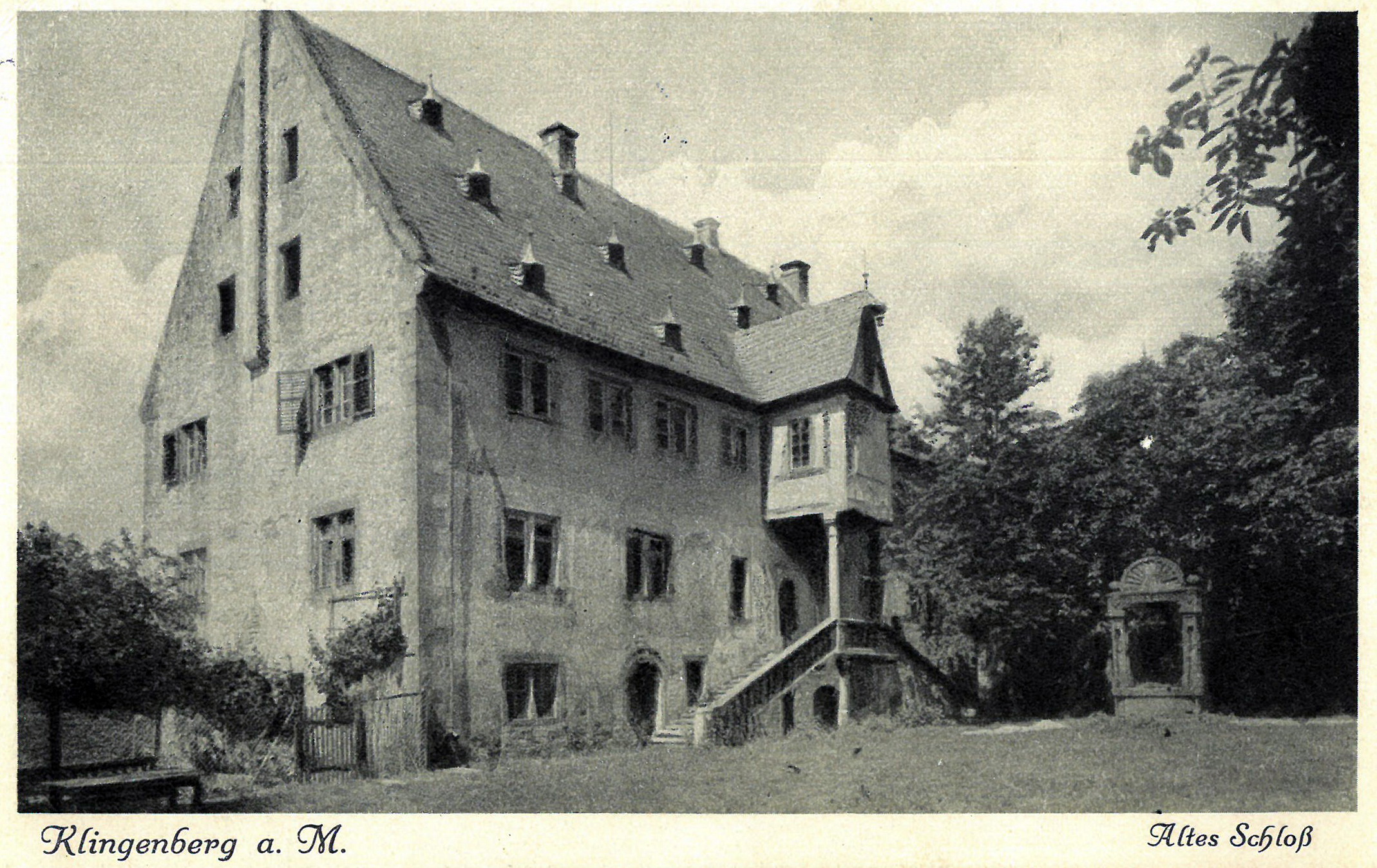 Ansichtskarte des Haupthauses um 1939