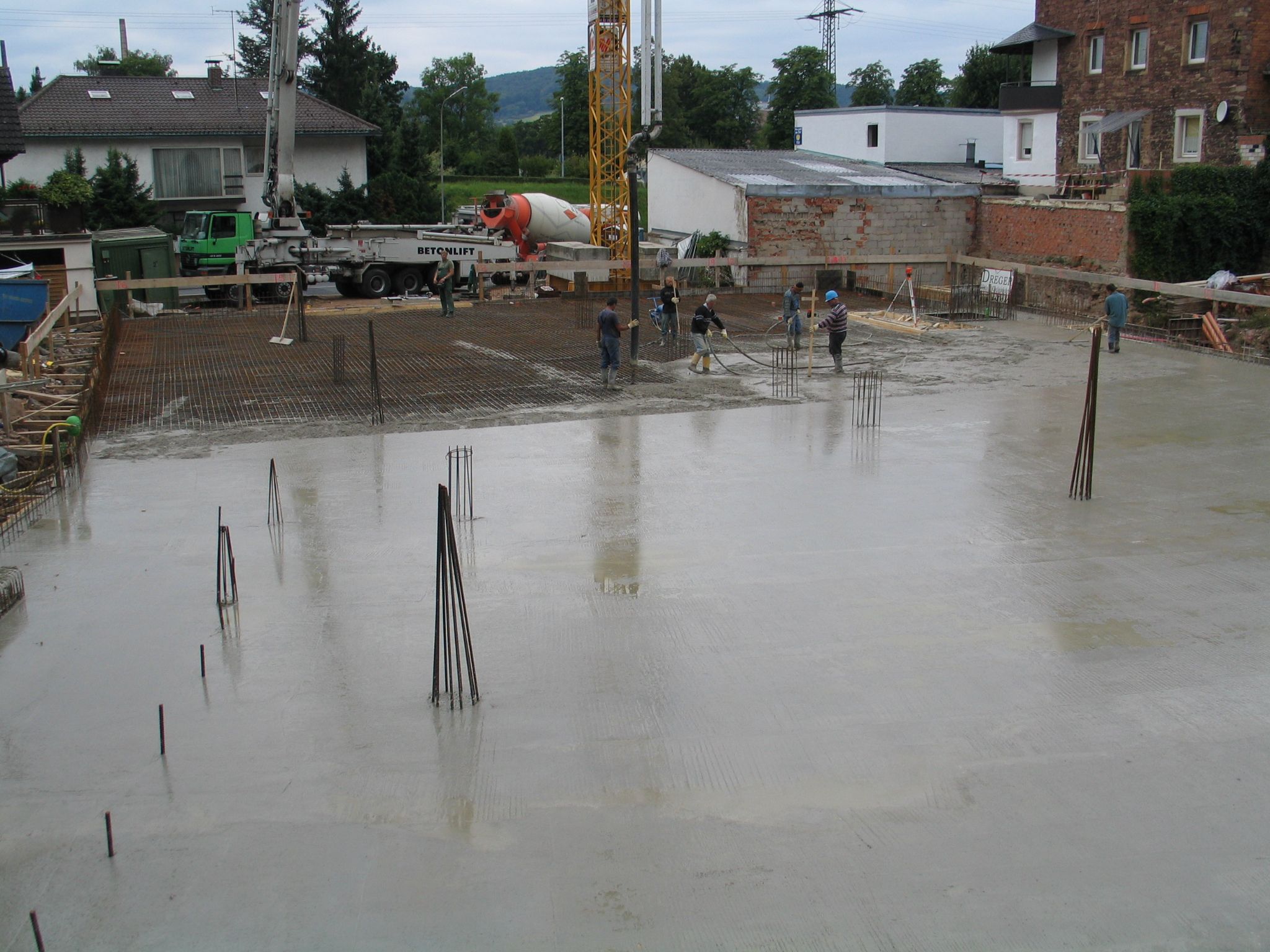 Betonieren der Bodenplatte