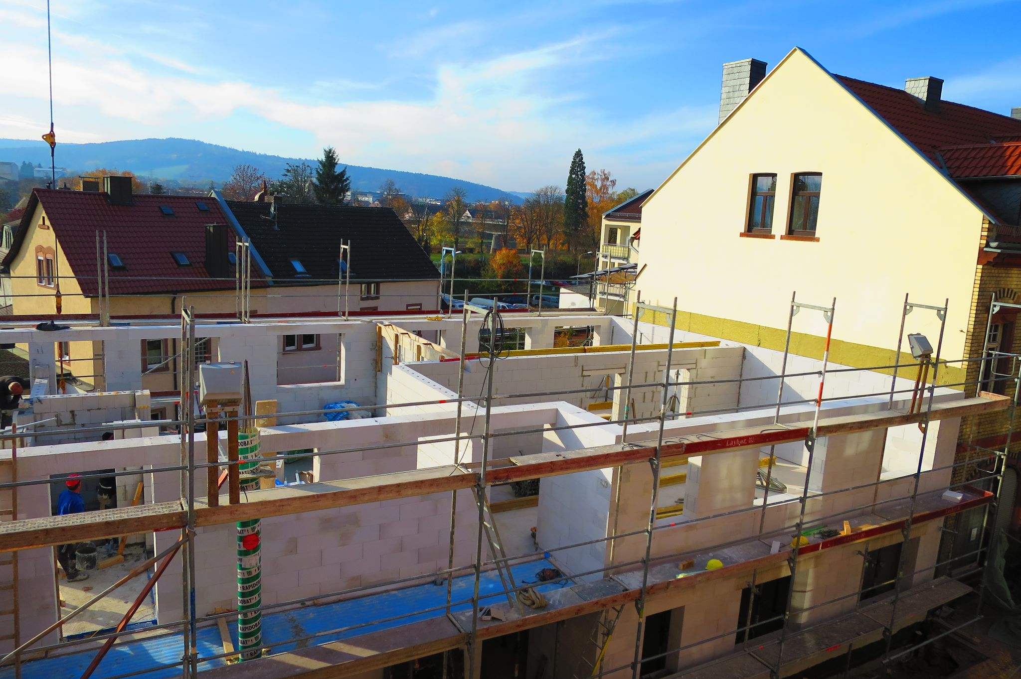 Bau des 1. Obergeschosses