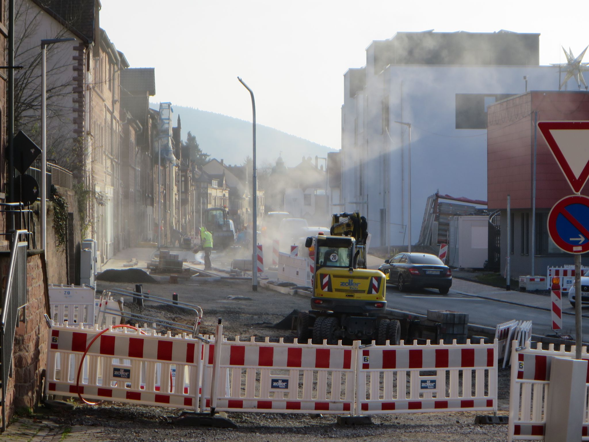 Bauarbeiten am Gehweg