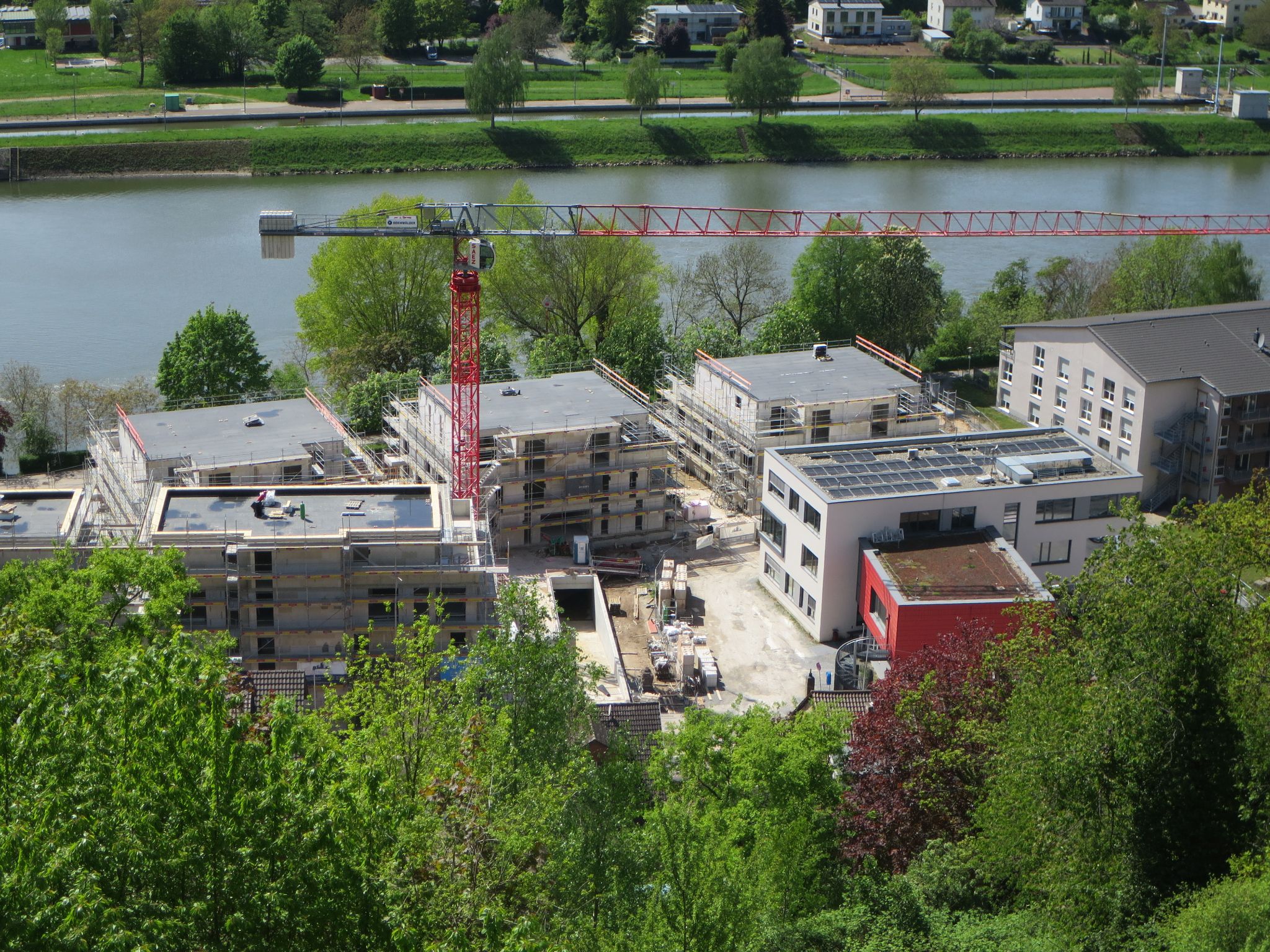 Blick auf die Baustelle vom Burgweg
