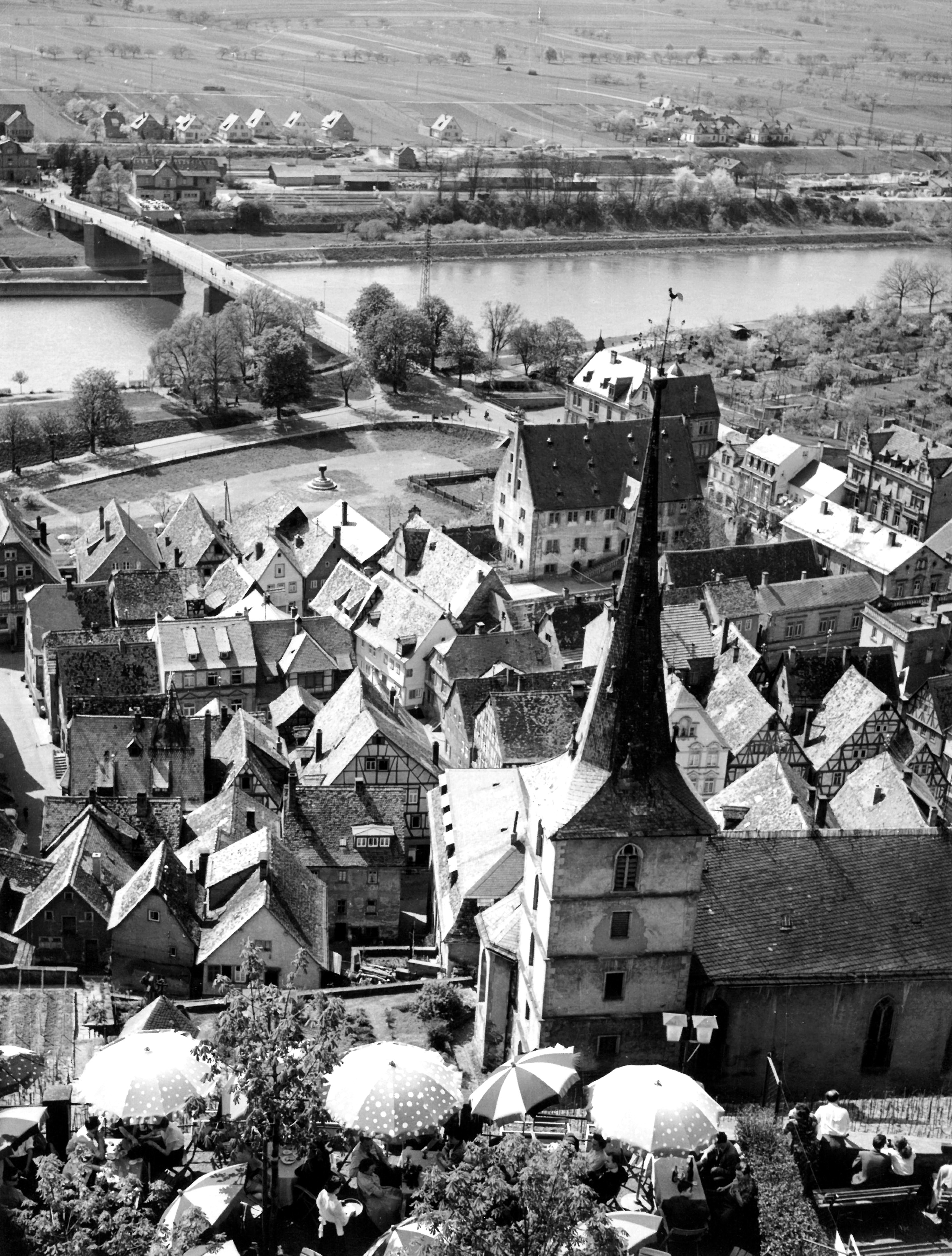 Blick von der Burg auf Main und Altstadt
