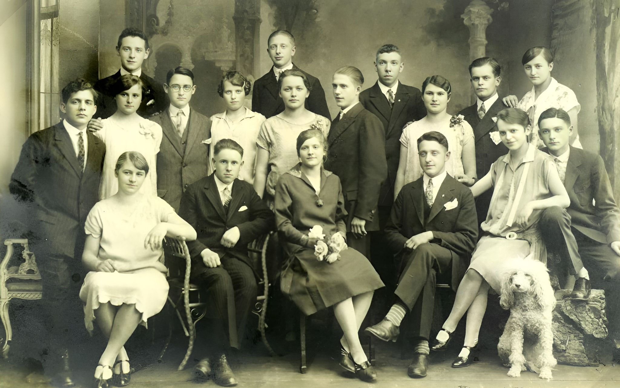 Gruppenfoto Abschlussball Tanzkurs am 8. Juli 1929