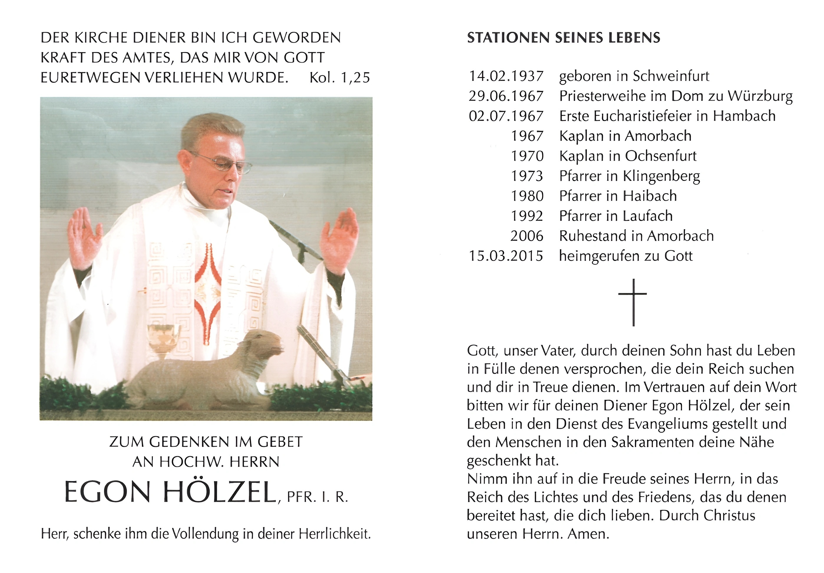 Andenken an Egon Hölzel