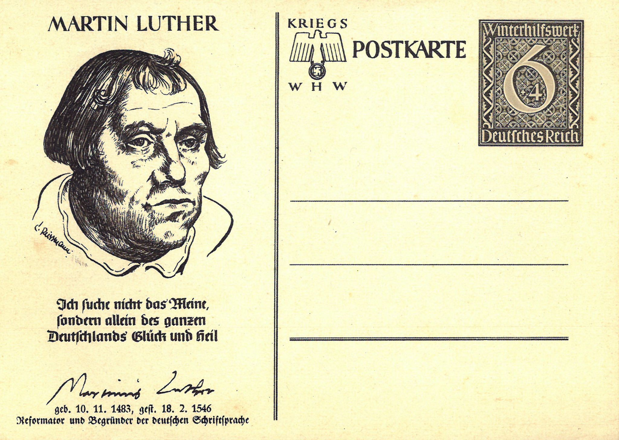 Kriegspostkarte Winterhilfswerk 1939-1943