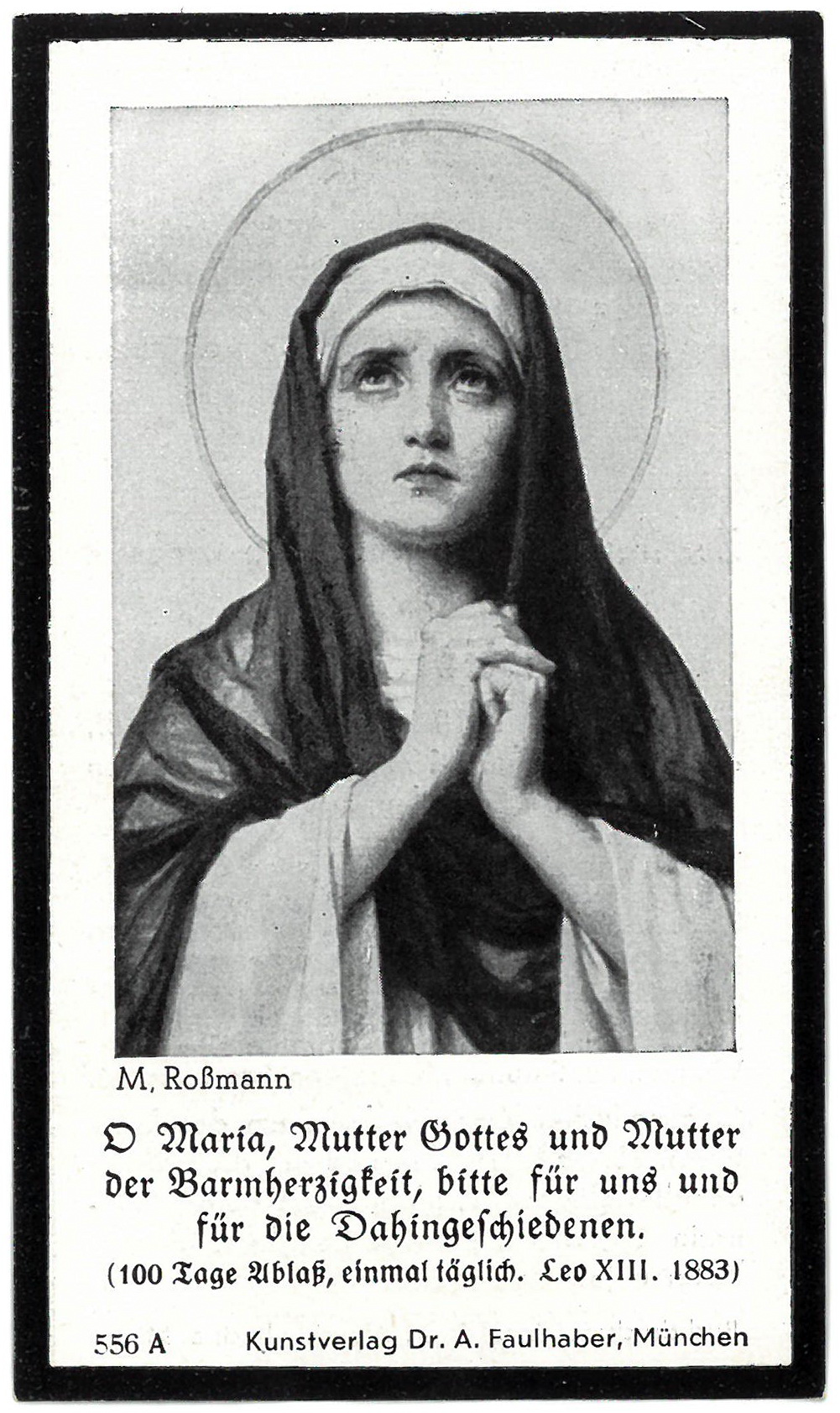 Justina Spall (Rückseite des Stebebildchens)