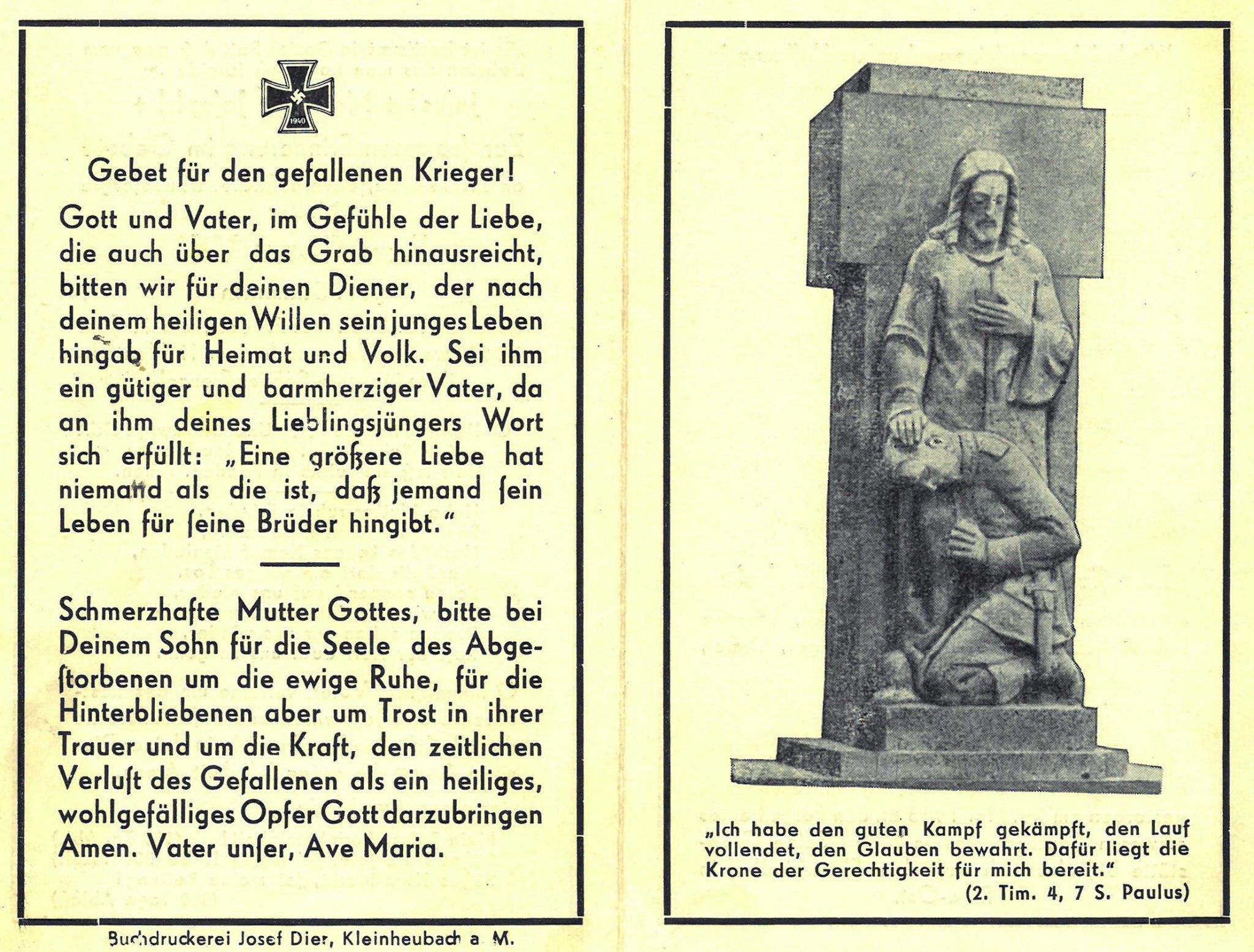 Anna und Franz Vill (Rückseite des Sterbebildchens)