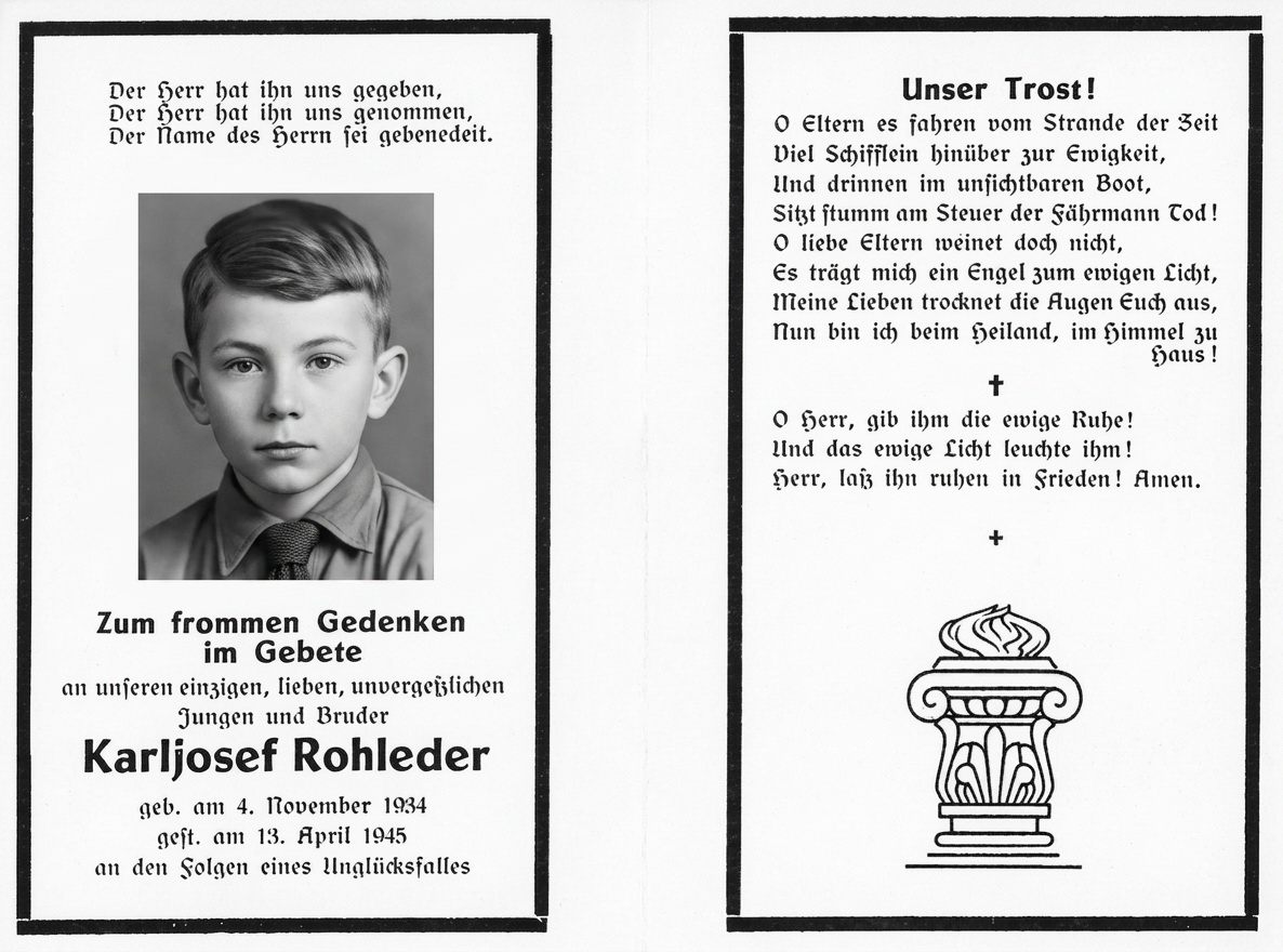 Andenkenbildchen für Karl Josef Rohleder