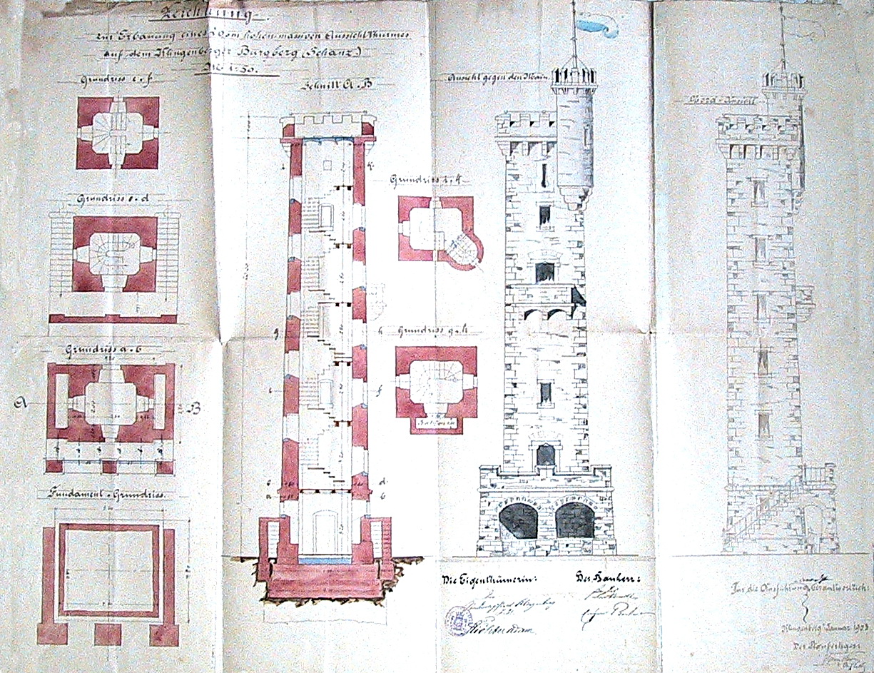 Der Bauplan des Turms aus dem Jahr 1903