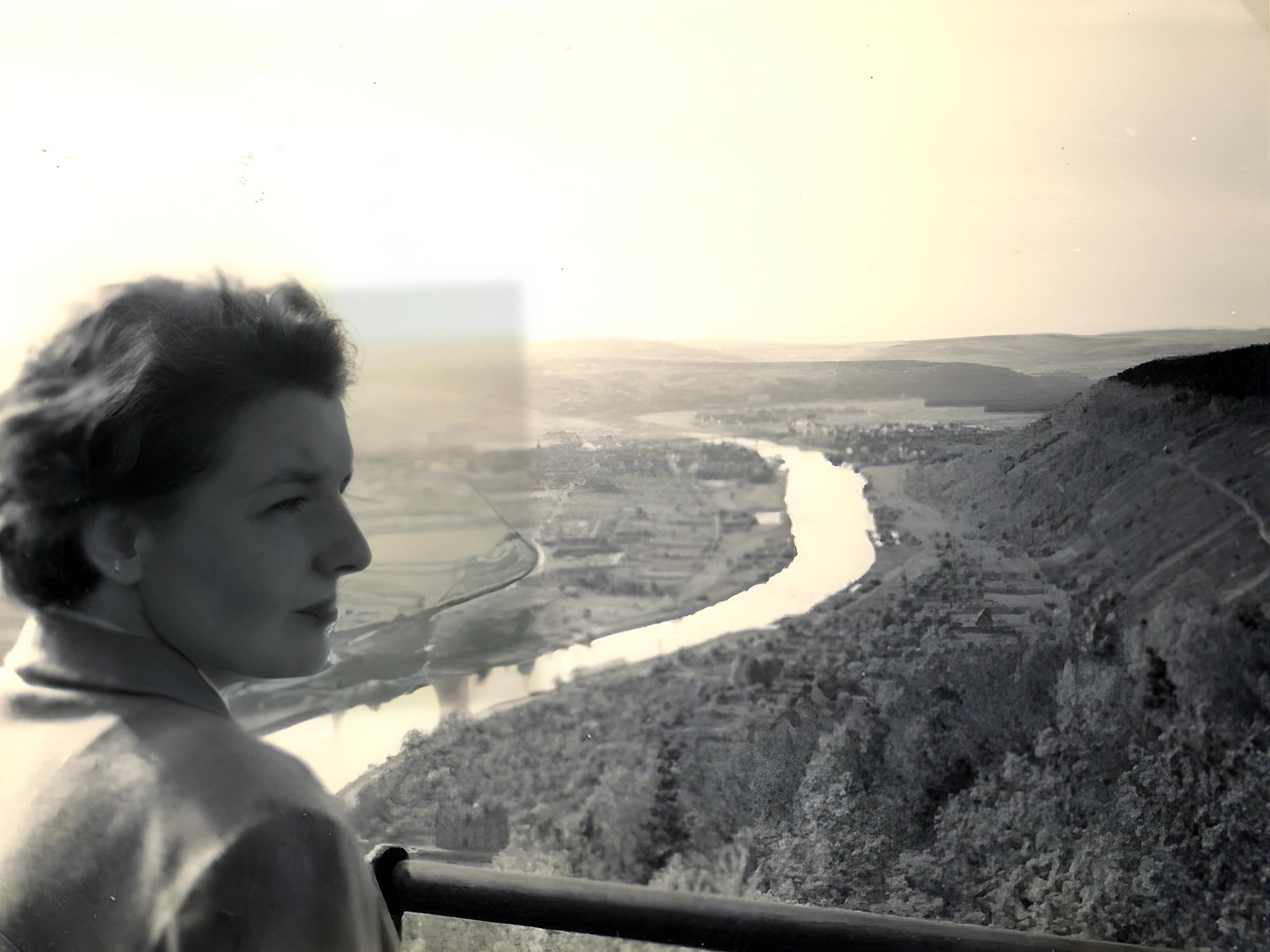 Blick vom Aussichtsturm nach Norden im Jahr 1955