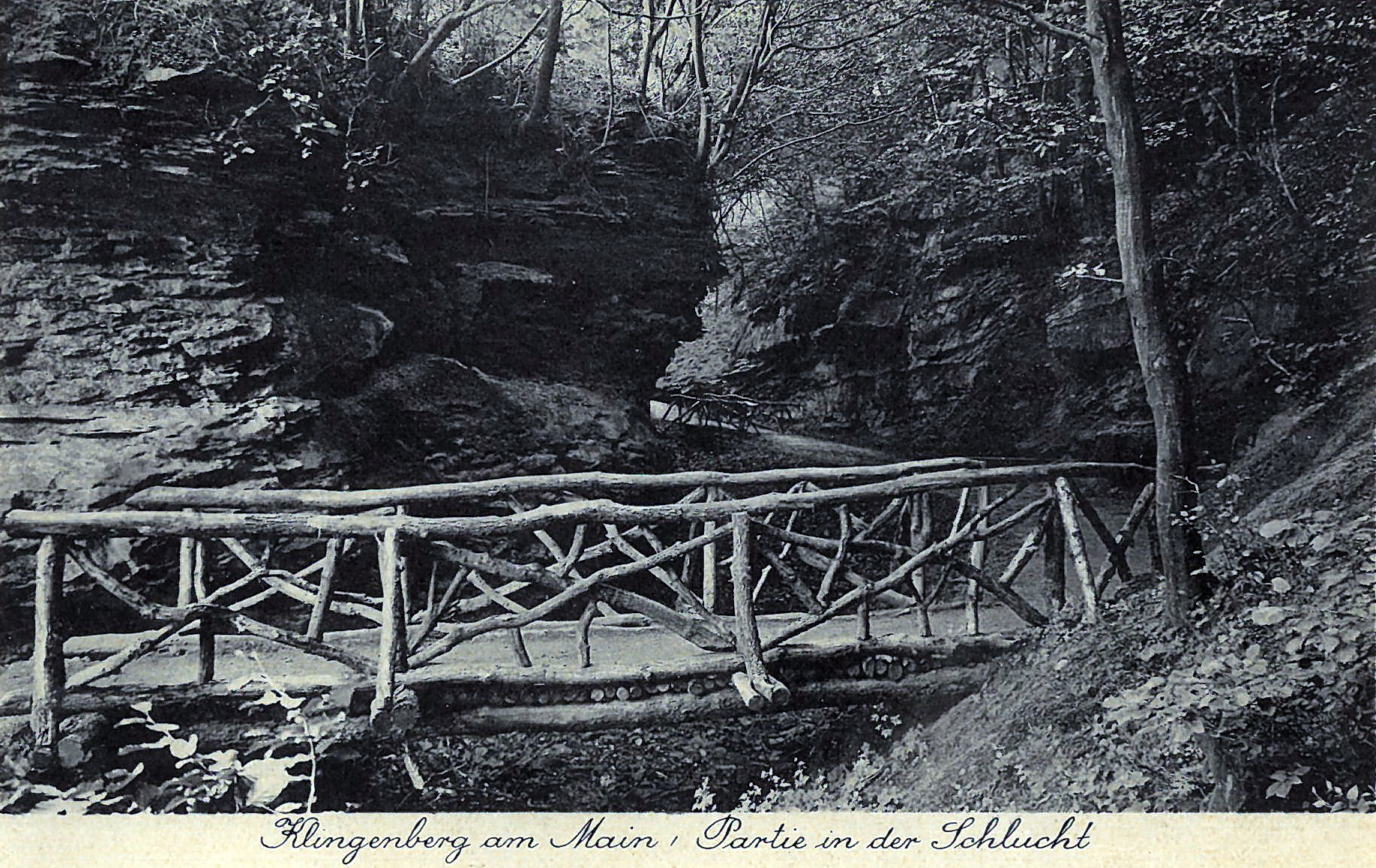 Ansichtskarte der Klingenberger Seltenbachschlucht