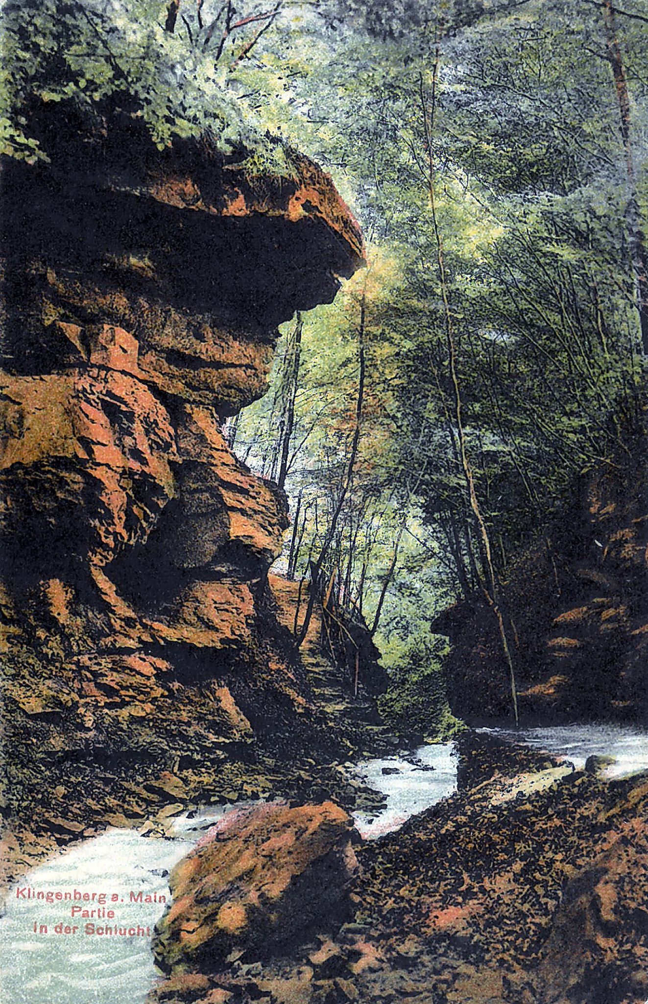 Ansichtskarte der Klingenberger Seltenbachschlucht