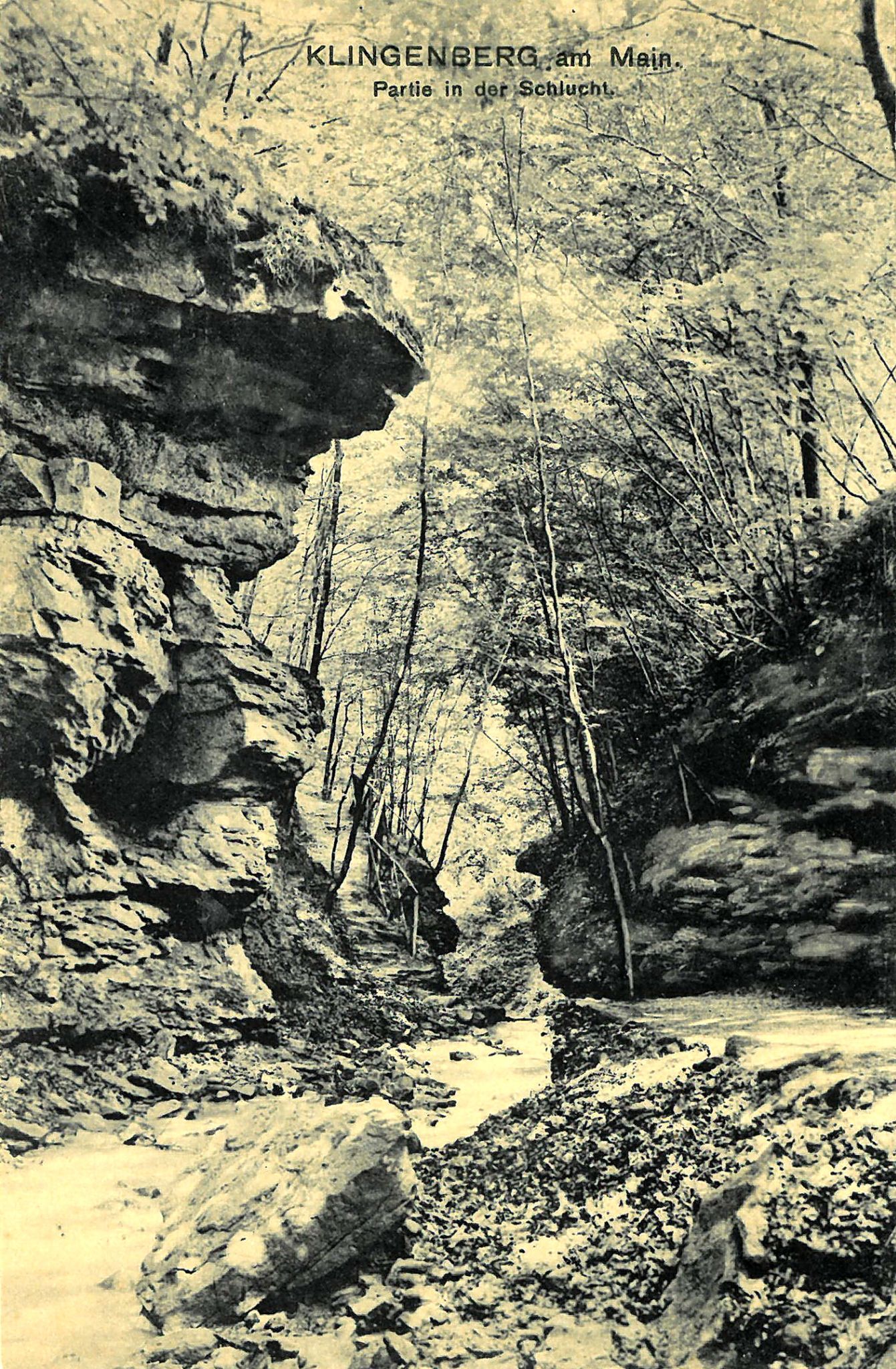 Ansichtskarte der Klingenberger Seltenbachschlucht
