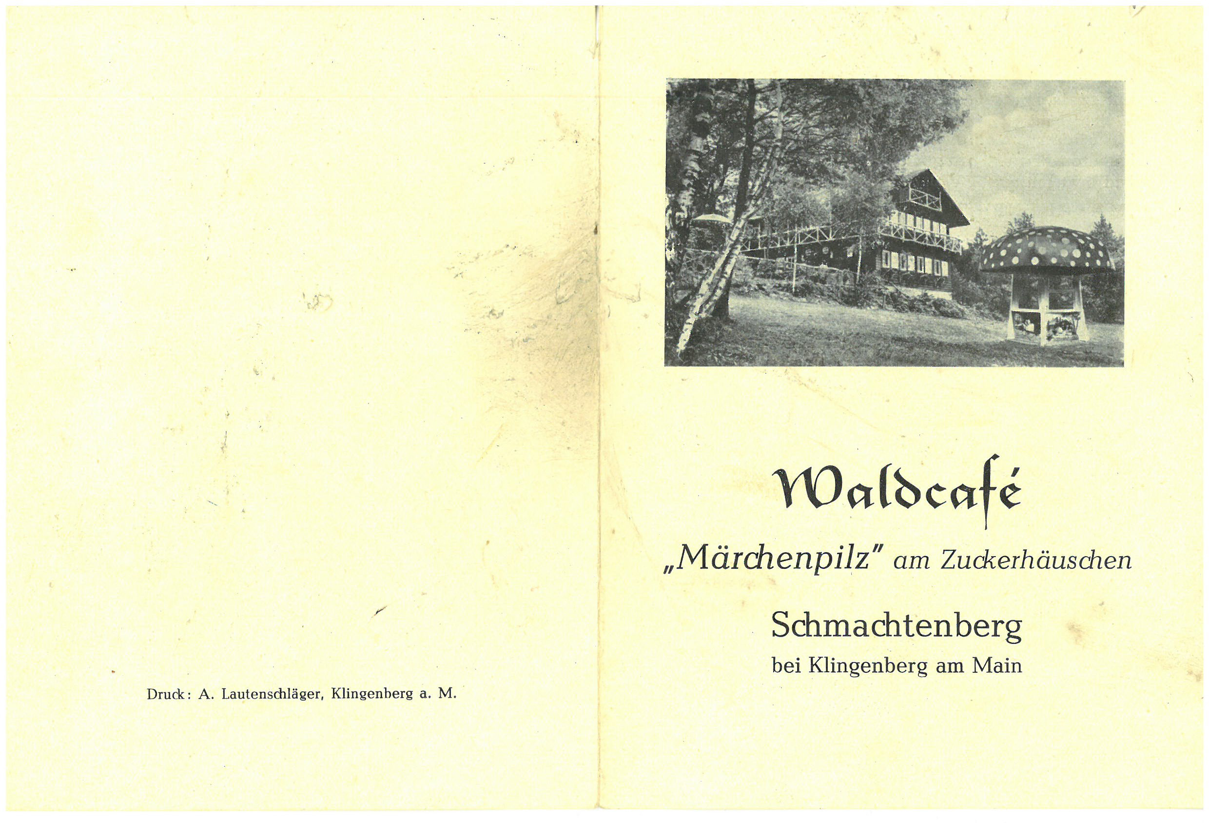 Prospekt des Waldcafés aus den 1950er Jahren