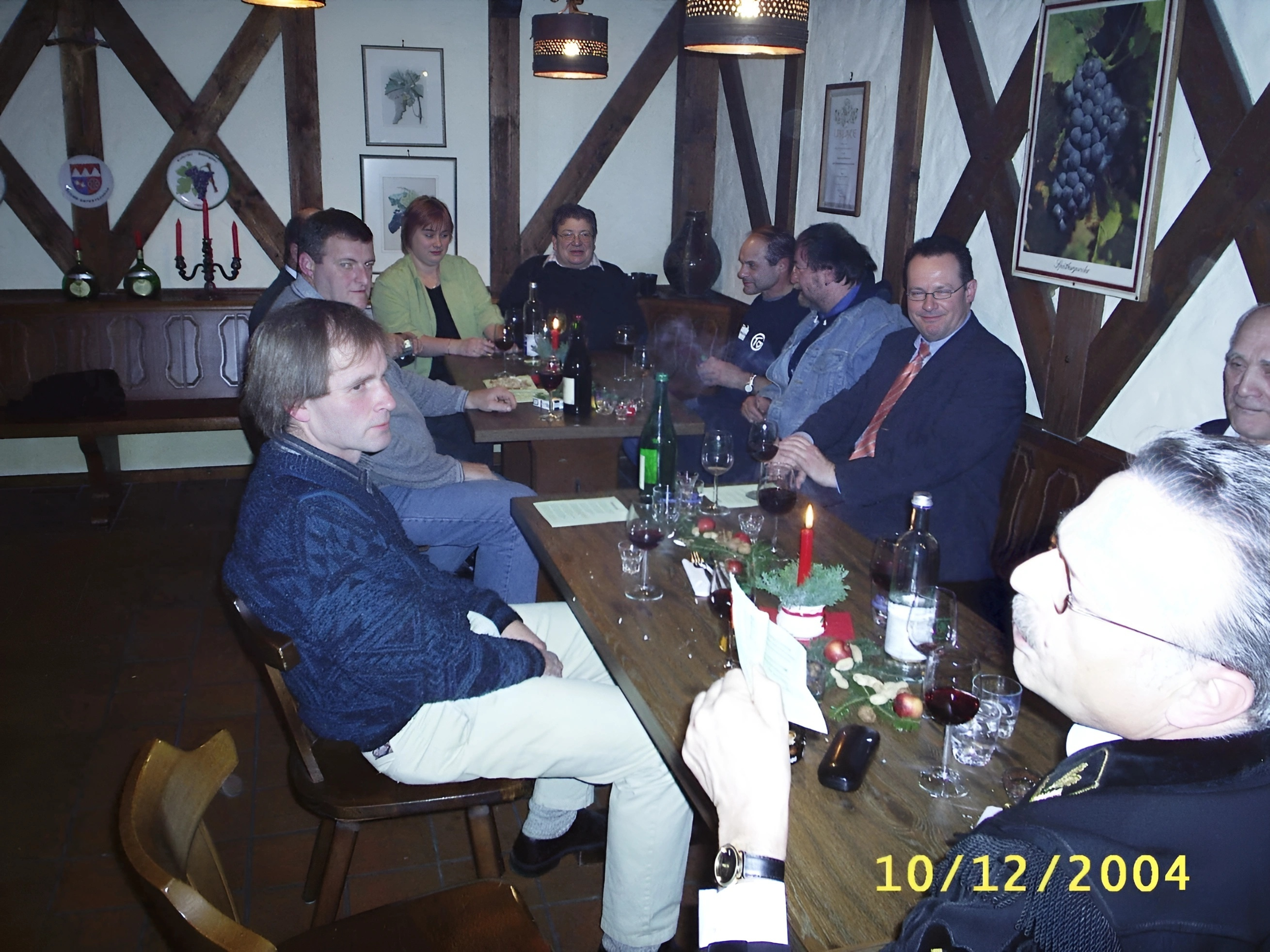 Während der Barbarafeier in der Ausschankstube des Weingutes