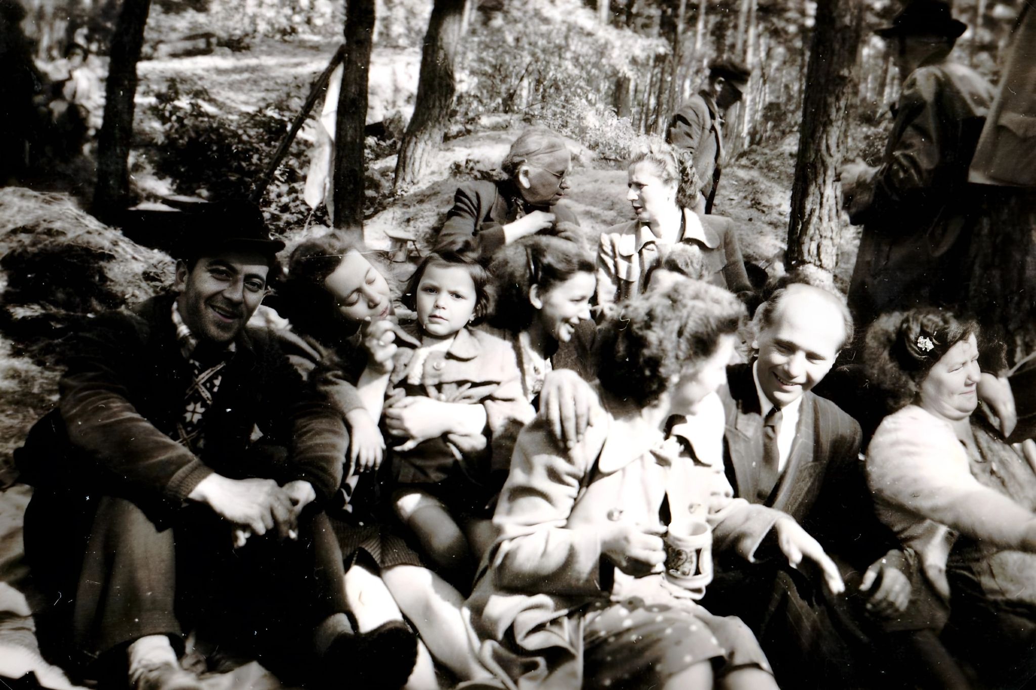 Waldpicknick beim Angelsportverein Klingenberg in Bürgstadt 1955