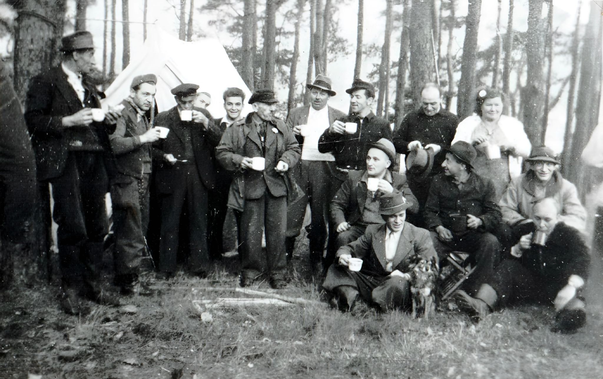 Waldpicknick beim Angelsportverein Klingenberg in Bürgstadt 1955