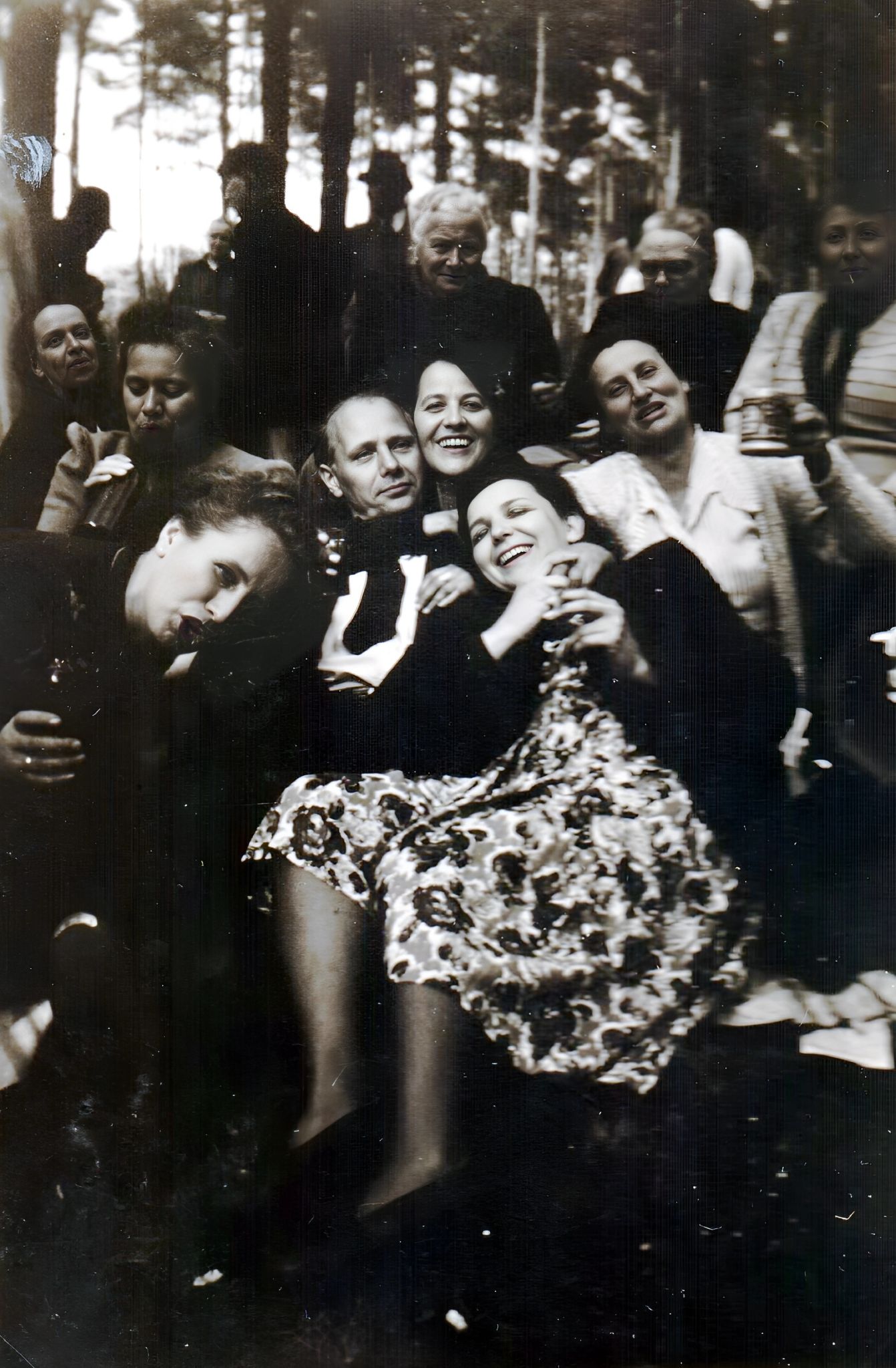 Waldpicknick beim Angelsportverein Klingenberg in Bürgstadt 1955