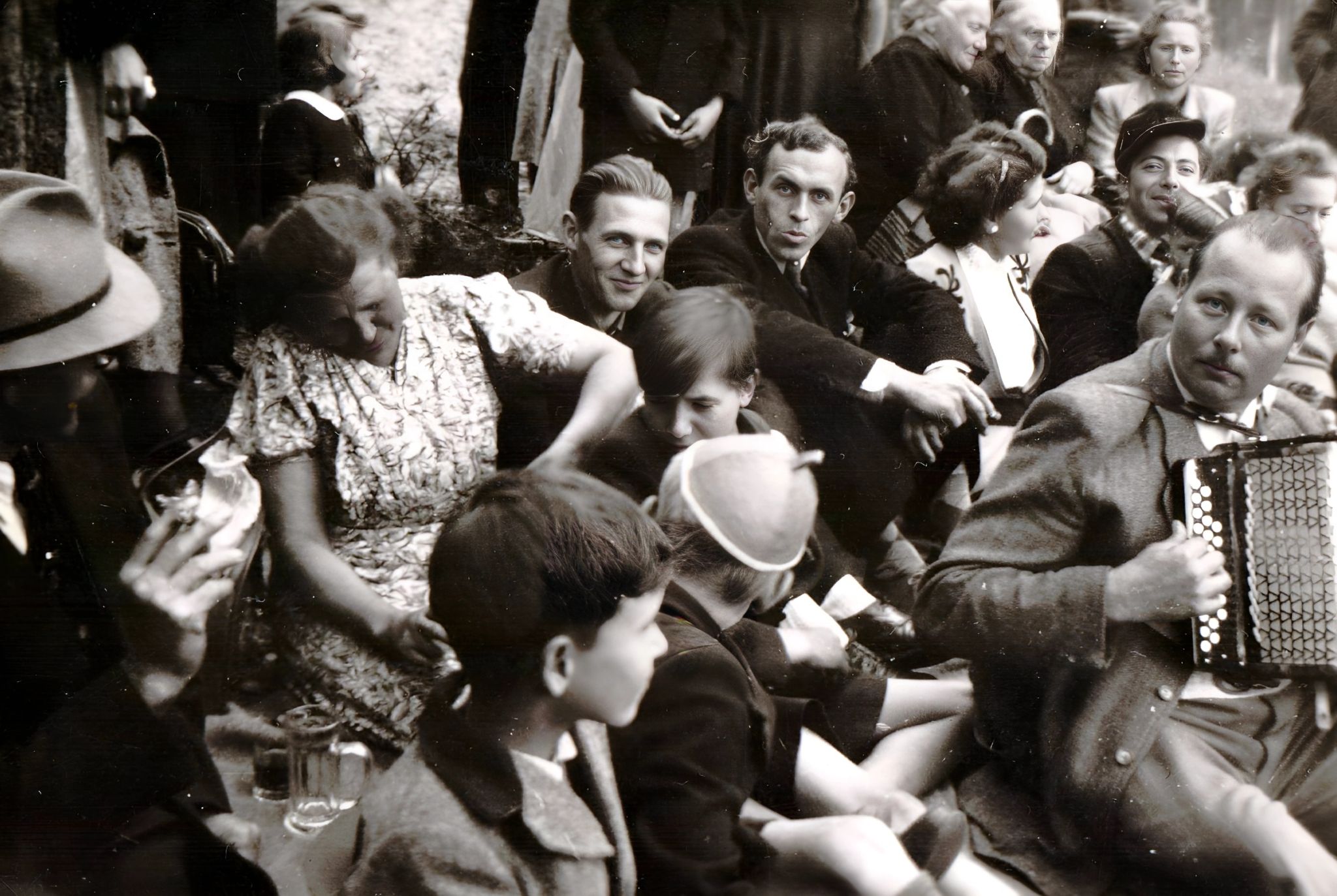 Waldpicknick beim Angelsportverein Klingenberg in Bürgstadt 1955