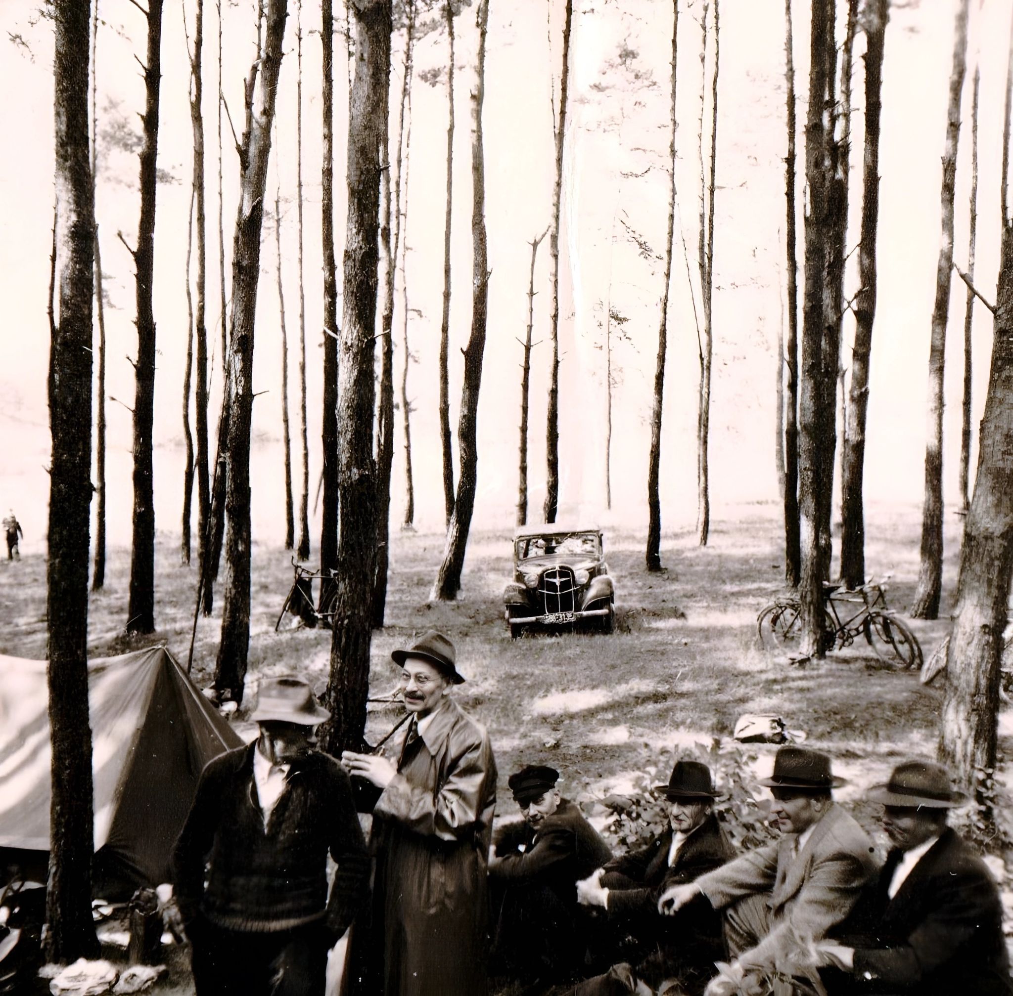 Waldpicknick beim Angelsportverein Klingenberg in Bürgstadt 1955