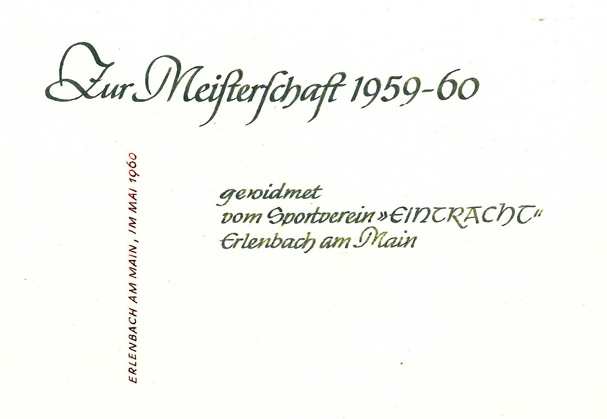 Titelblatt zur Meisterschaft 1959-1960