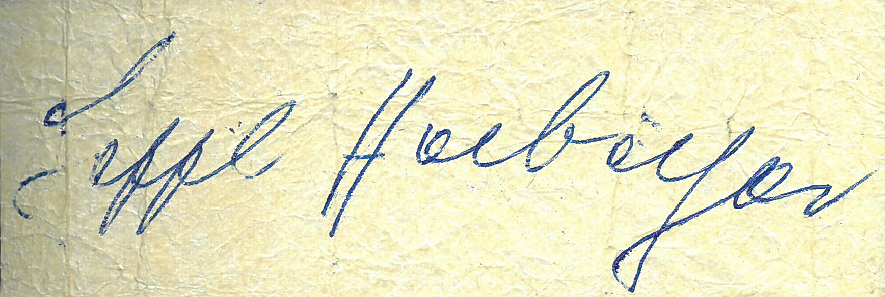 Autogramm des Bundestrainers Sepp Herberger