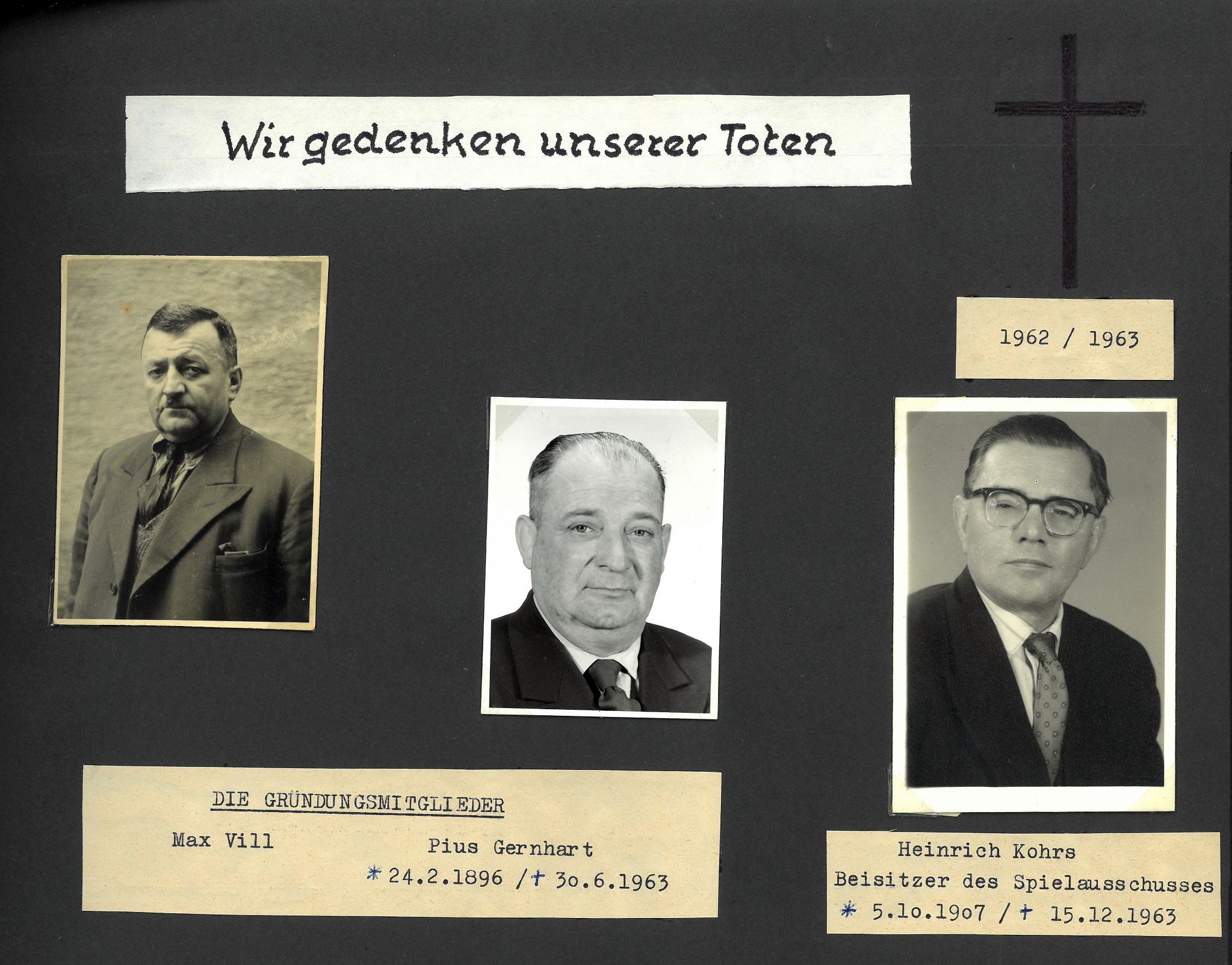 Zum Gedenken an verstorbene Mitglieder des Fußballvereins Klingenberg