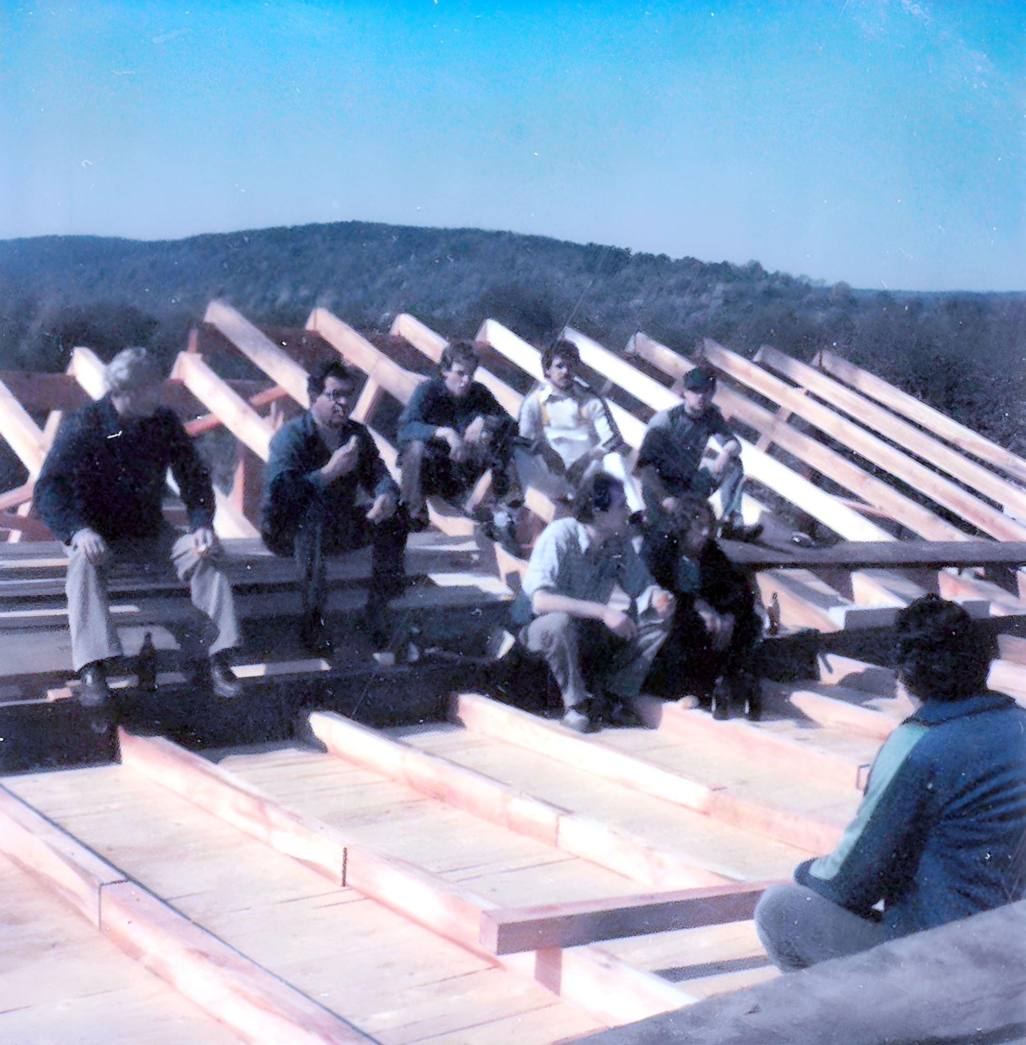 Frühstückspause am Tag des Richtfestes