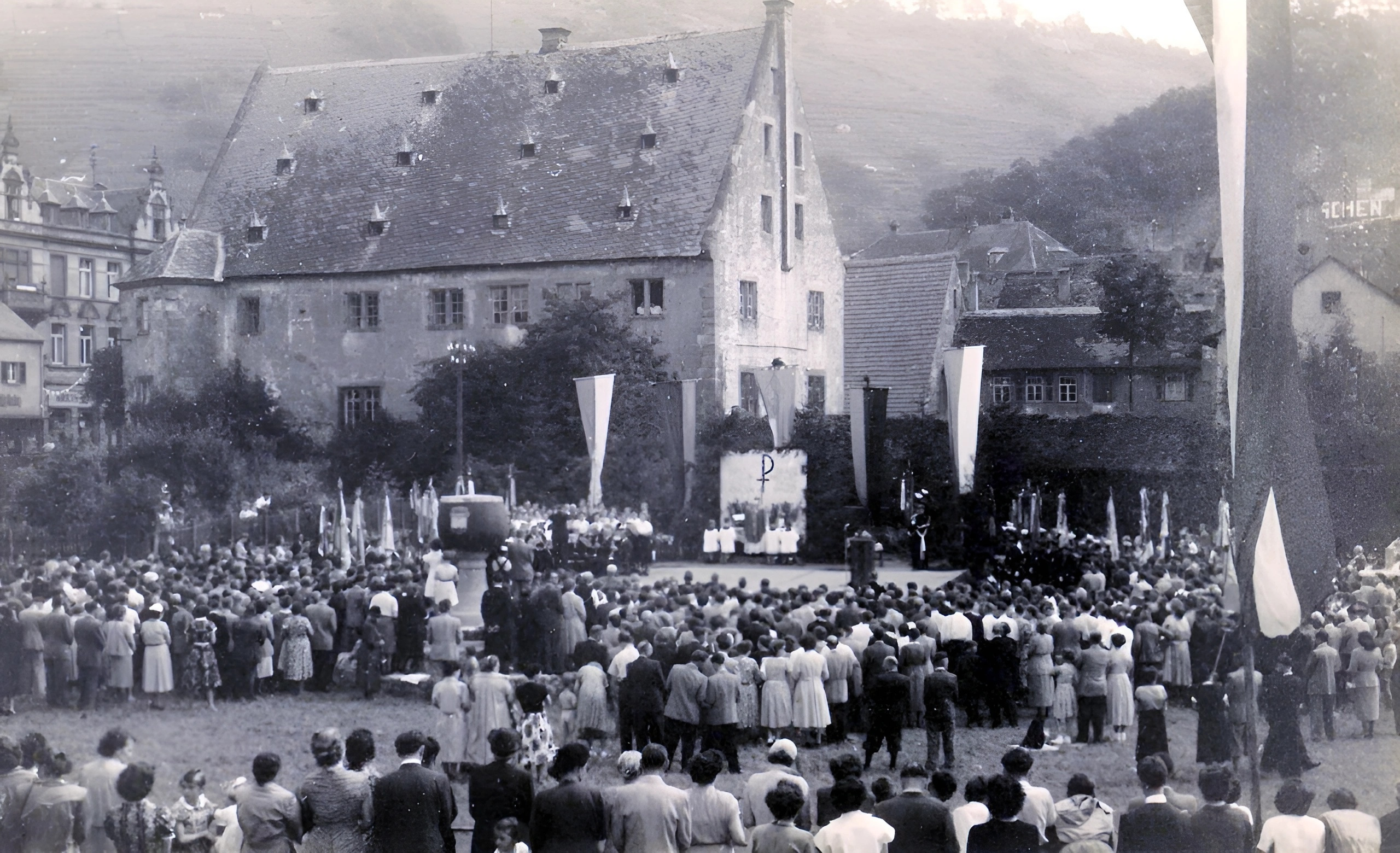 Festgottesdienst auf dem Winzerfestplatz 1953
