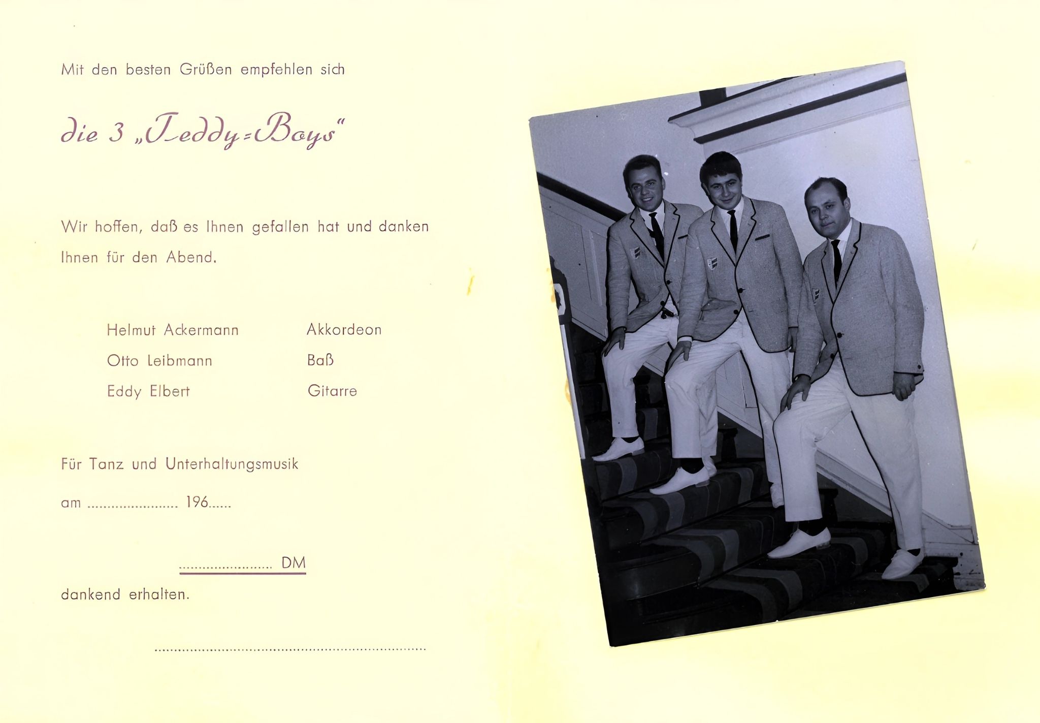 Eintrittskarte der "Teddy Boys" aus den 1960er Jahren