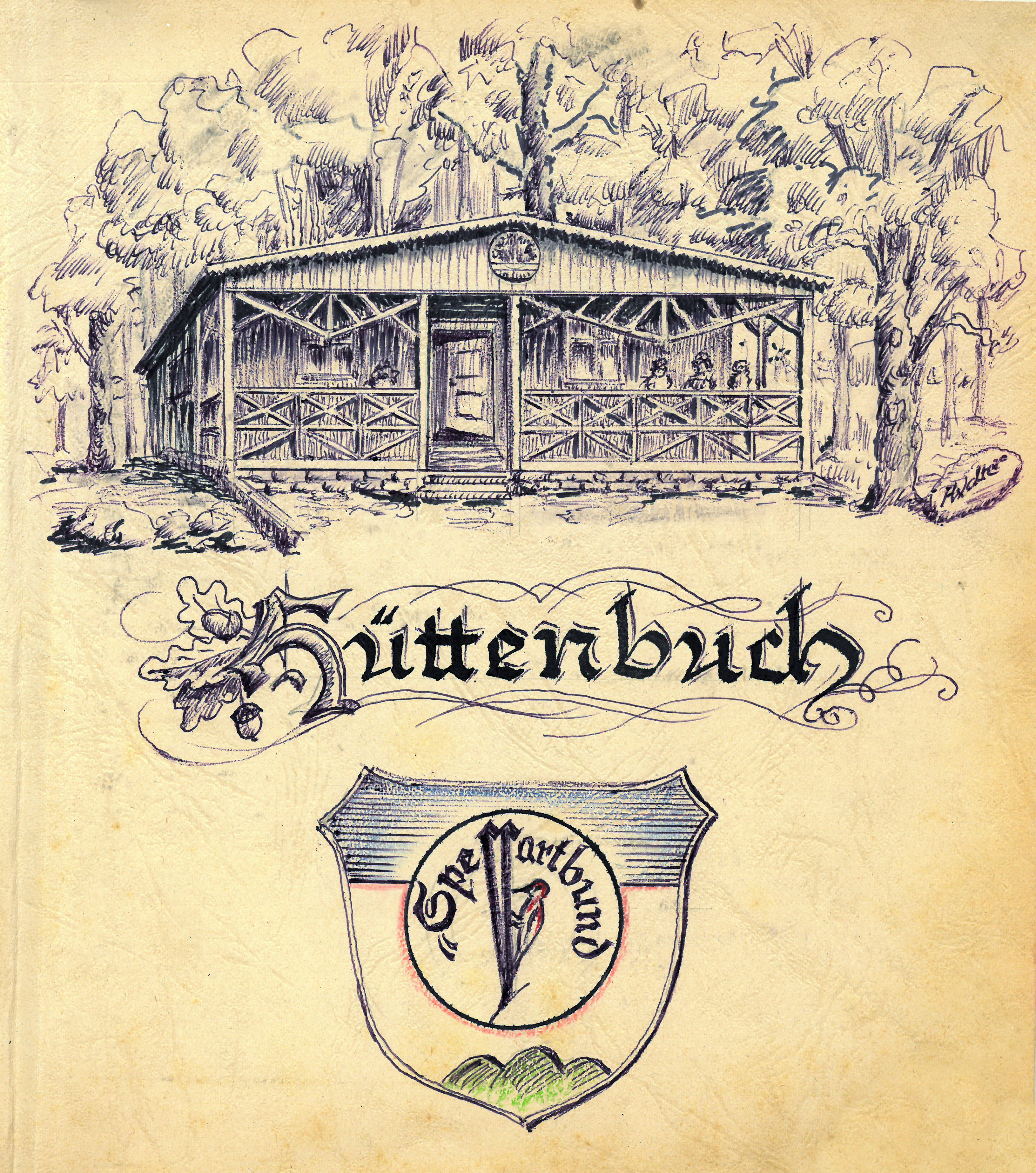 Titelseite des 2. Hüttenbuches  (begonnen 1977)