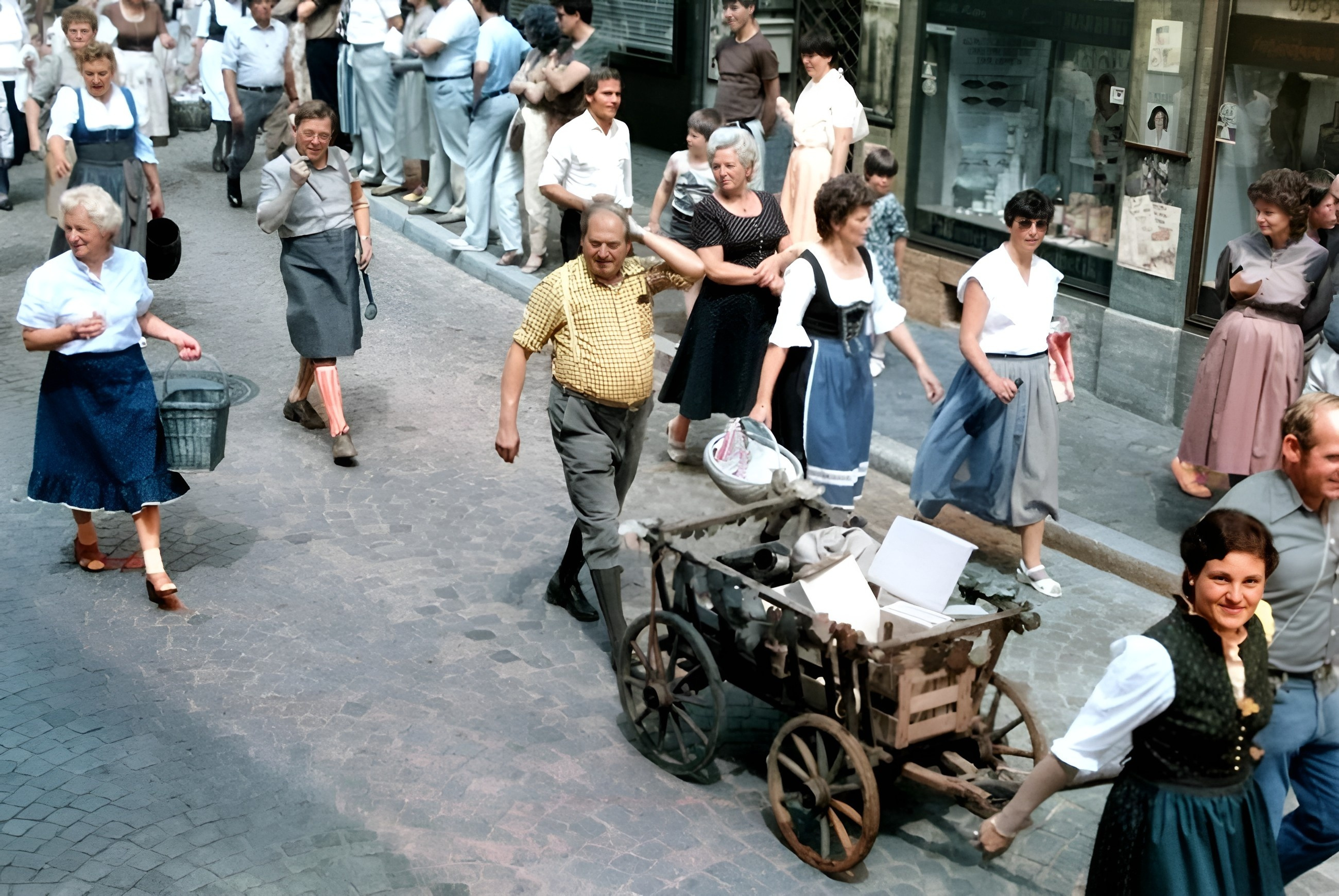 Beim Festzug des Bundesfestes in Marktheidenfeld 1984