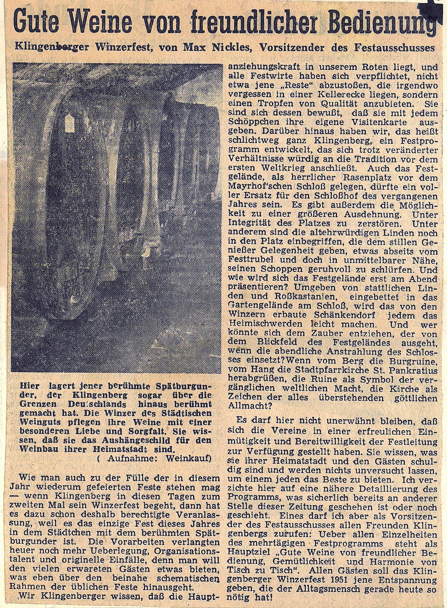 Zeitungsbericht von Max Nickles