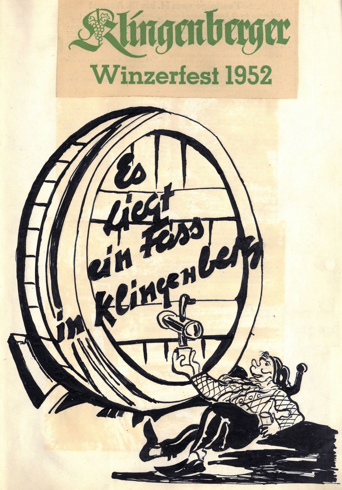 Titelplakat zum Klingenberger Winzerfest 1952