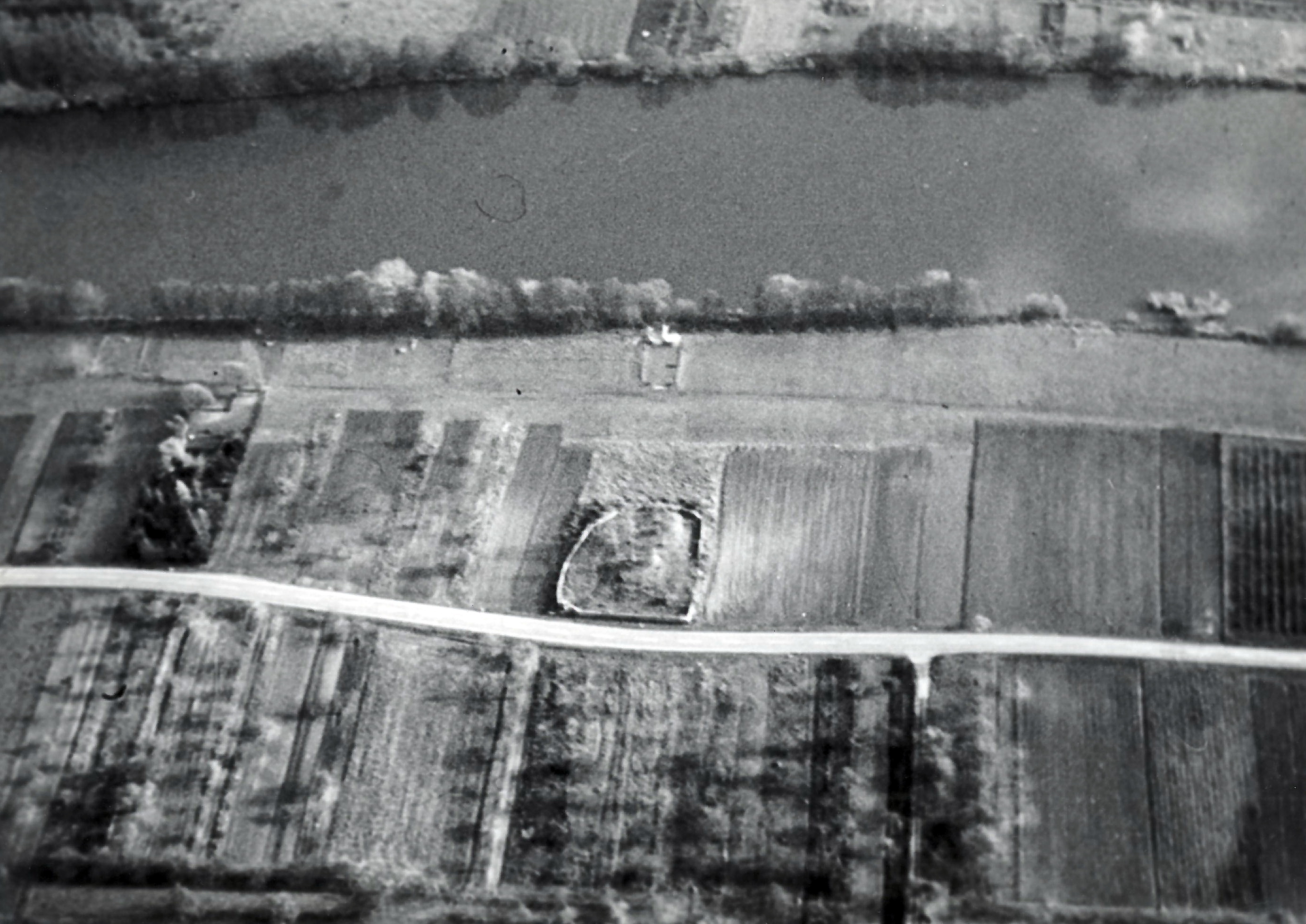 Luftaufnahme nach Rückbau der Ostmauer