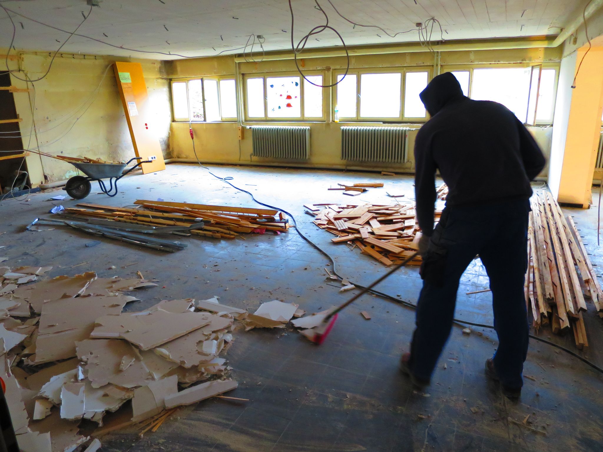 Sanierungsarbeiten im Jahr 2015 am 1956 erbauten Schulgebäude