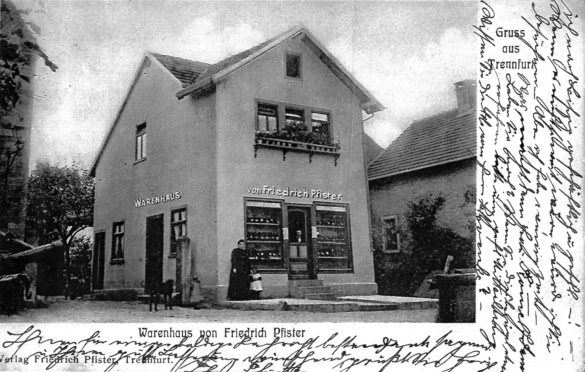 Postkarte Trennfurter Straße 44, gelaufen 1905