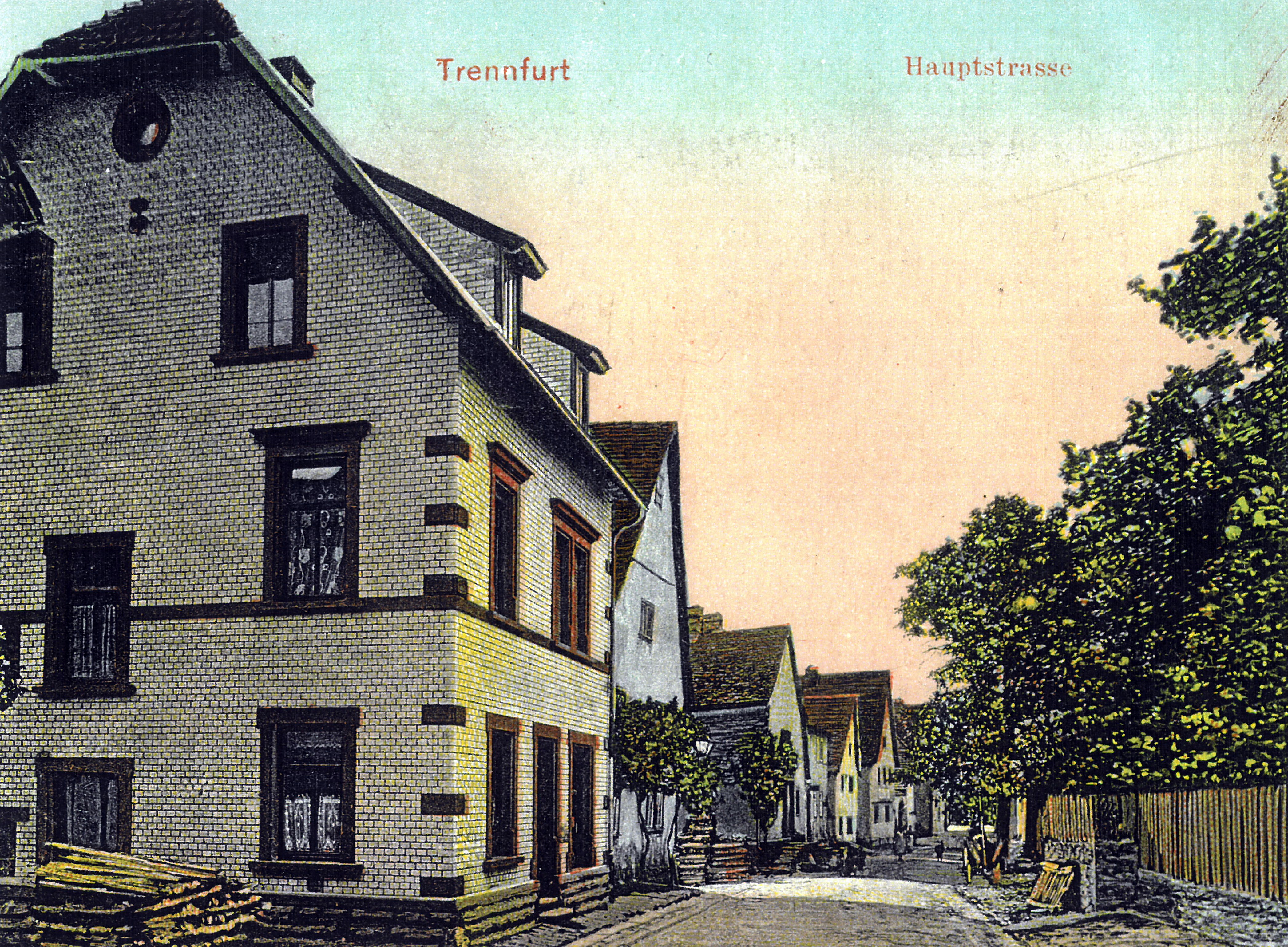 Die Trennfurter Straße zu Beginn des 20. Jahrhunderts