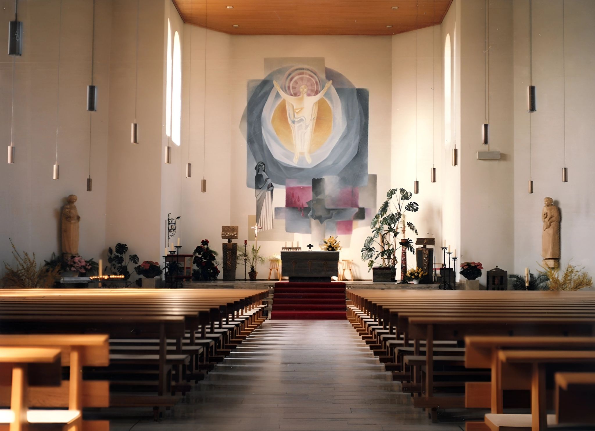 Innenansicht der Trennfurter Pfarrkirche Maria Magdalena um 1980