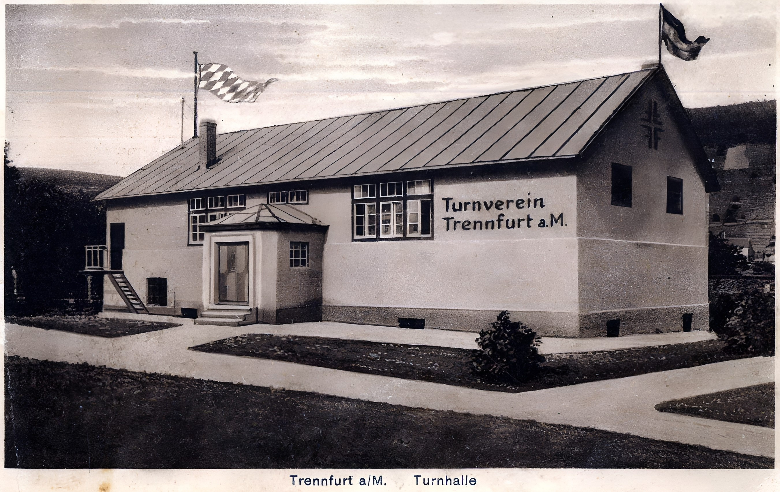 Ansichtskarte zur Turnhalleneinweihung der Turnhalle Trennfurt 1933